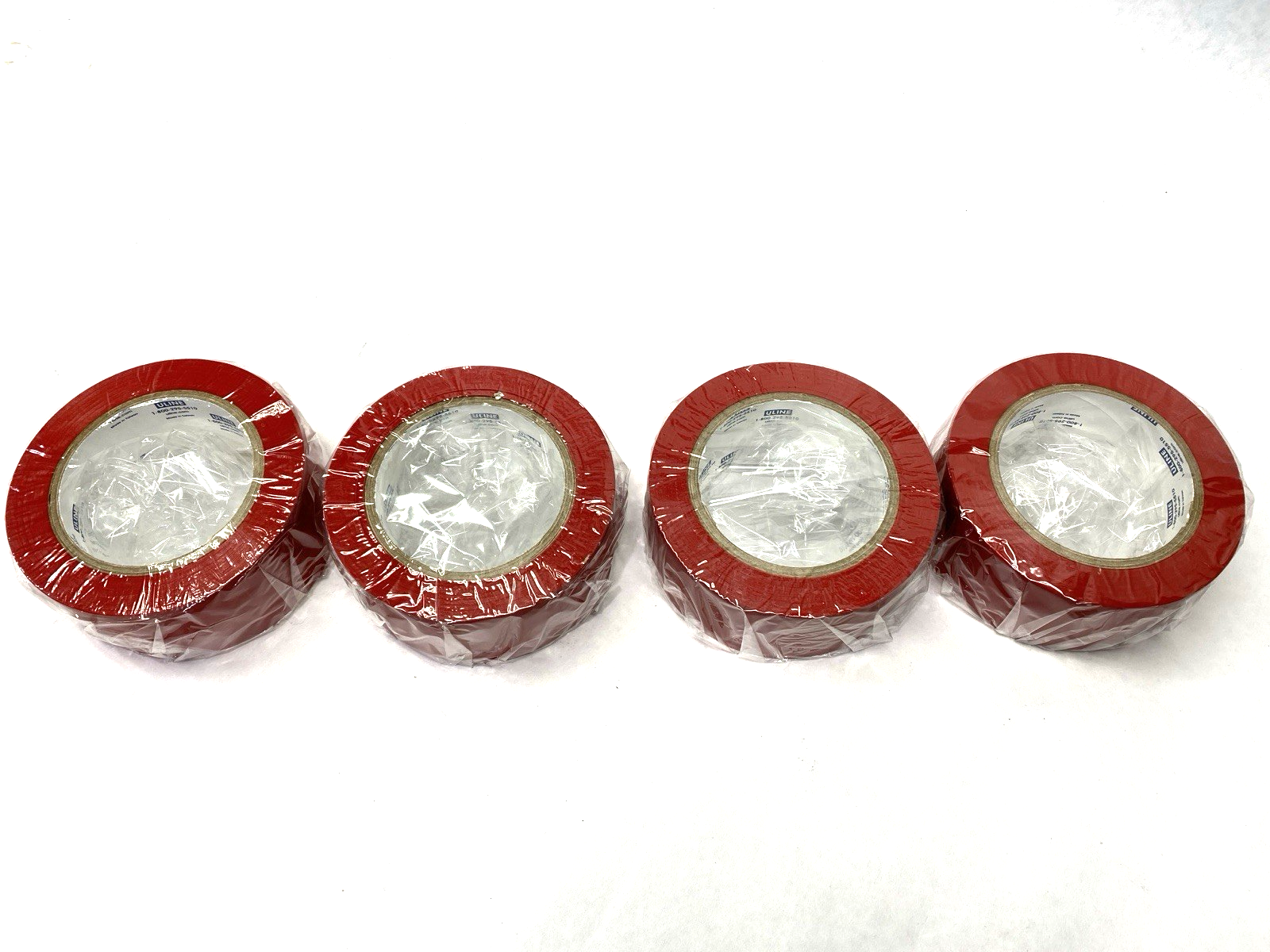S-385 | Uline Industrial Vinyl Safety Tape Red 2" x 36 yds LOT OF 4 - New - Maverick Industrial Sales