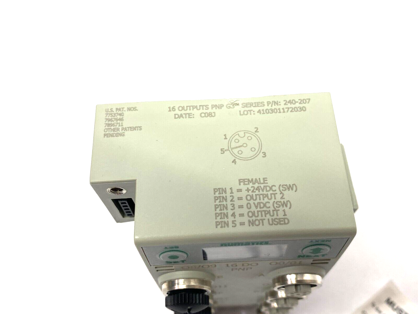 Numatics 240-207 Digital I/O Module 16x PNP Output 5-Pin M12 Ports - Maverick Industrial Sales