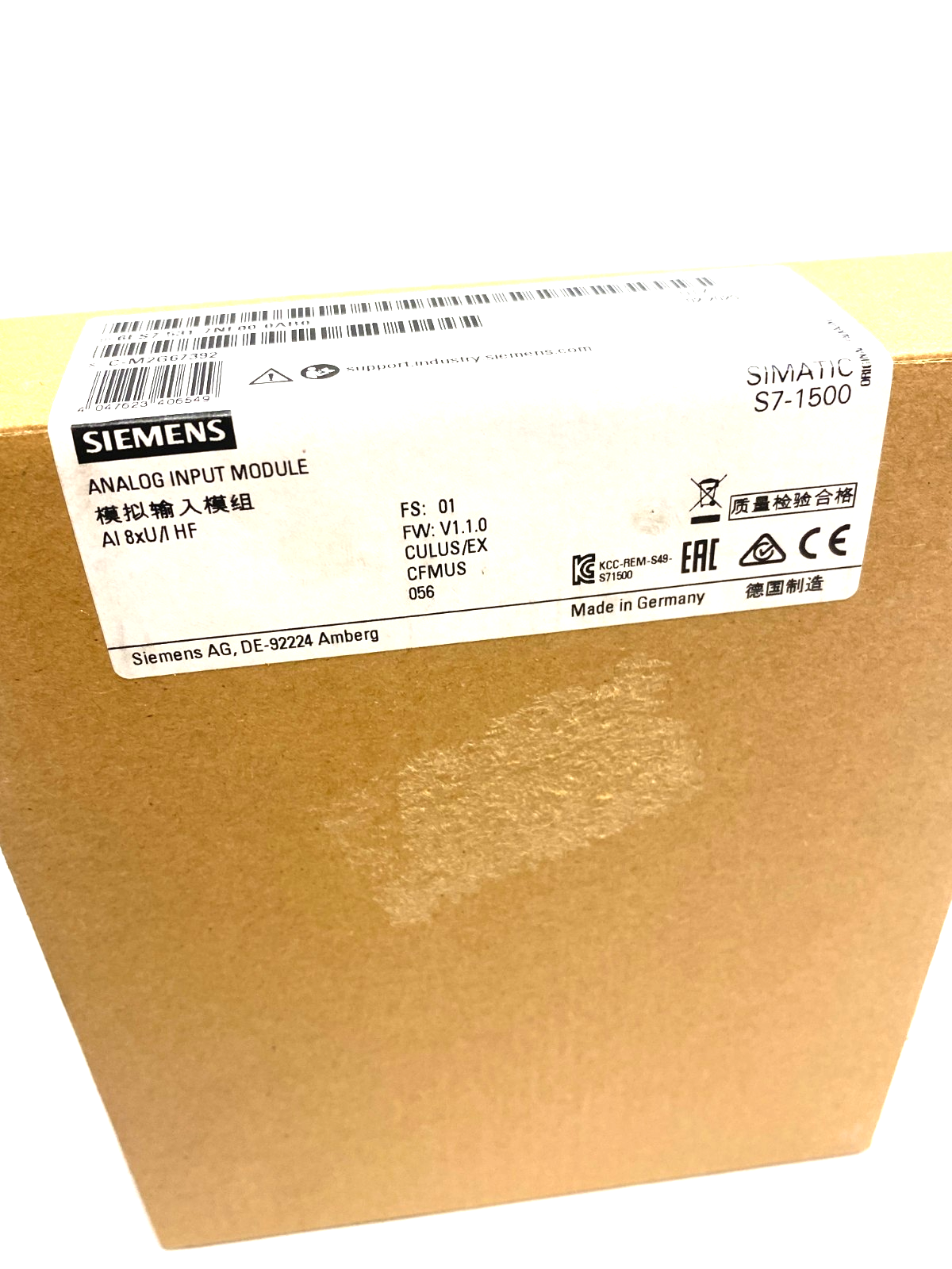 Siemens 6ES7 531-7NF00-0AB0 SIMATIC S7-1500 Analog Input Module AI 8xU/I HF - Maverick Industrial Sales