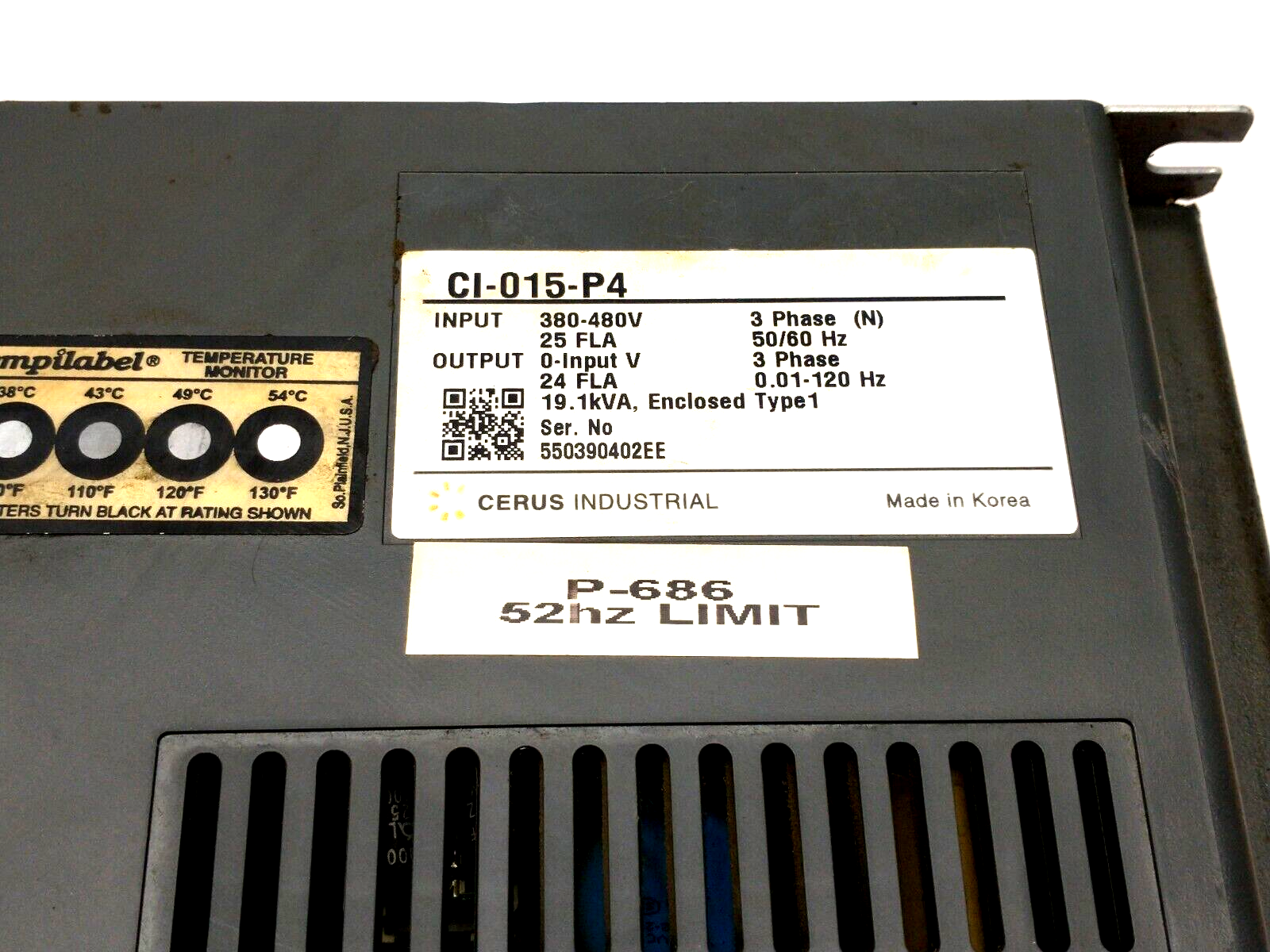 Cerus CI-015-P4 TITAN P Series Variable Frequency Drive 3PH 480V 19.1 kVA - Maverick Industrial Sales