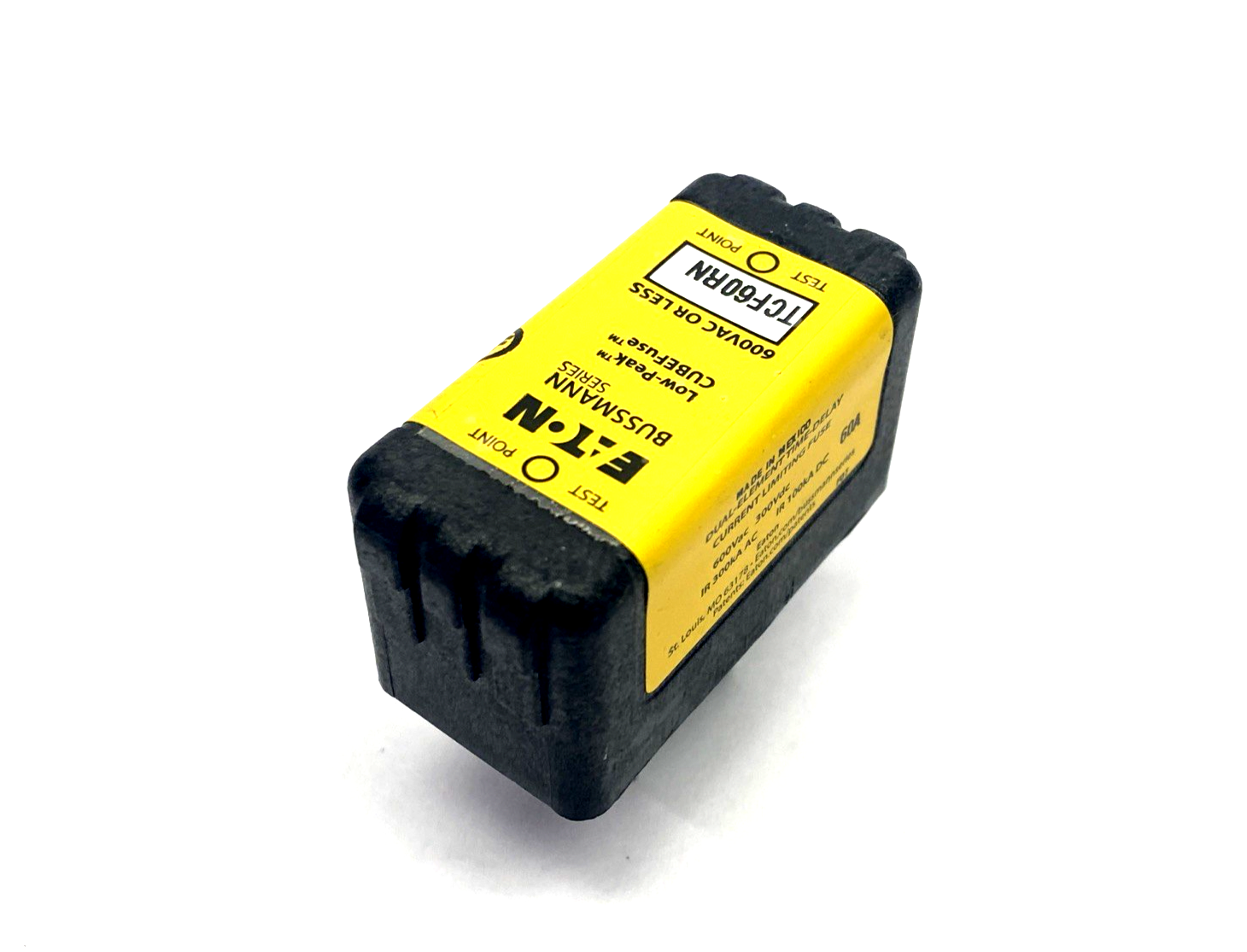 TCF60RN | Eaton Bussmann Class CC TCF Time-Delay Plug-In Cube Fuse 60A - Used - Maverick Industrial Sales
