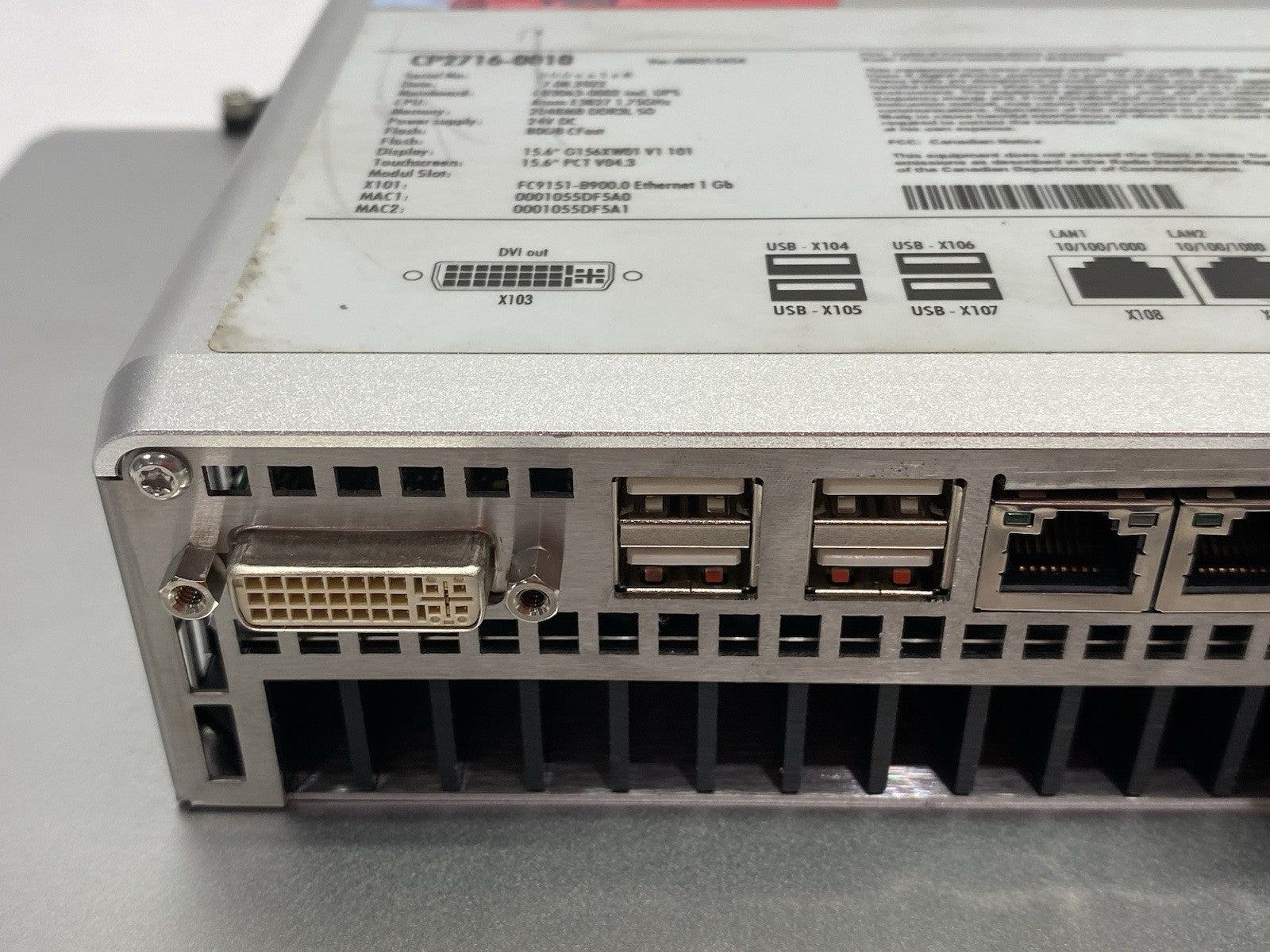 CP2716-0010 | Beckhoff Fanless Multi-Touch Built-In Panel PC 15.6" Display 2 CFast - Used - Maverick Industrial Sales