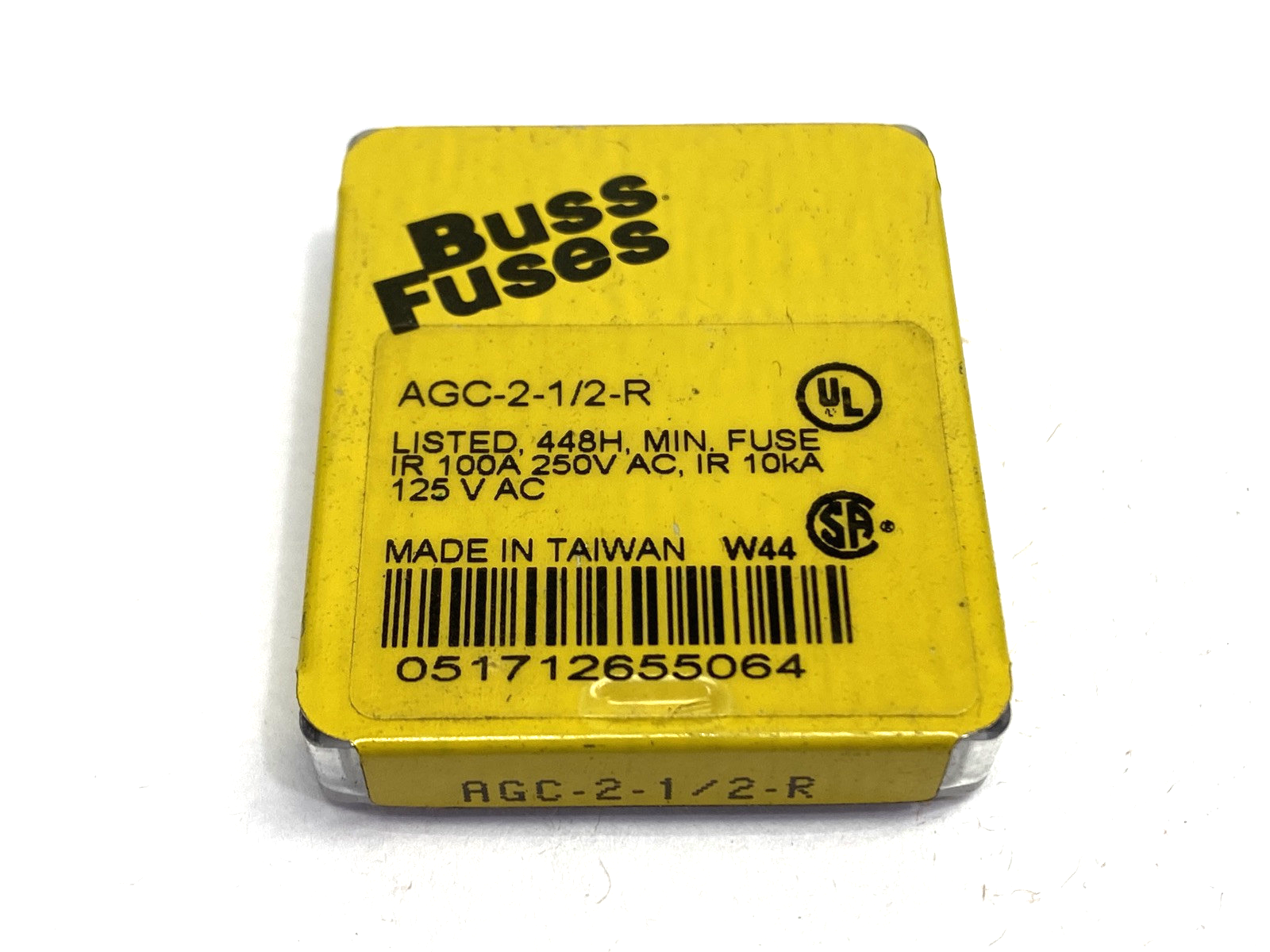 Cooper Bussmann AGC-2-1/2-R Miniature Fuse 2.5A 250VAC LOT OF 10 - Maverick Industrial Sales