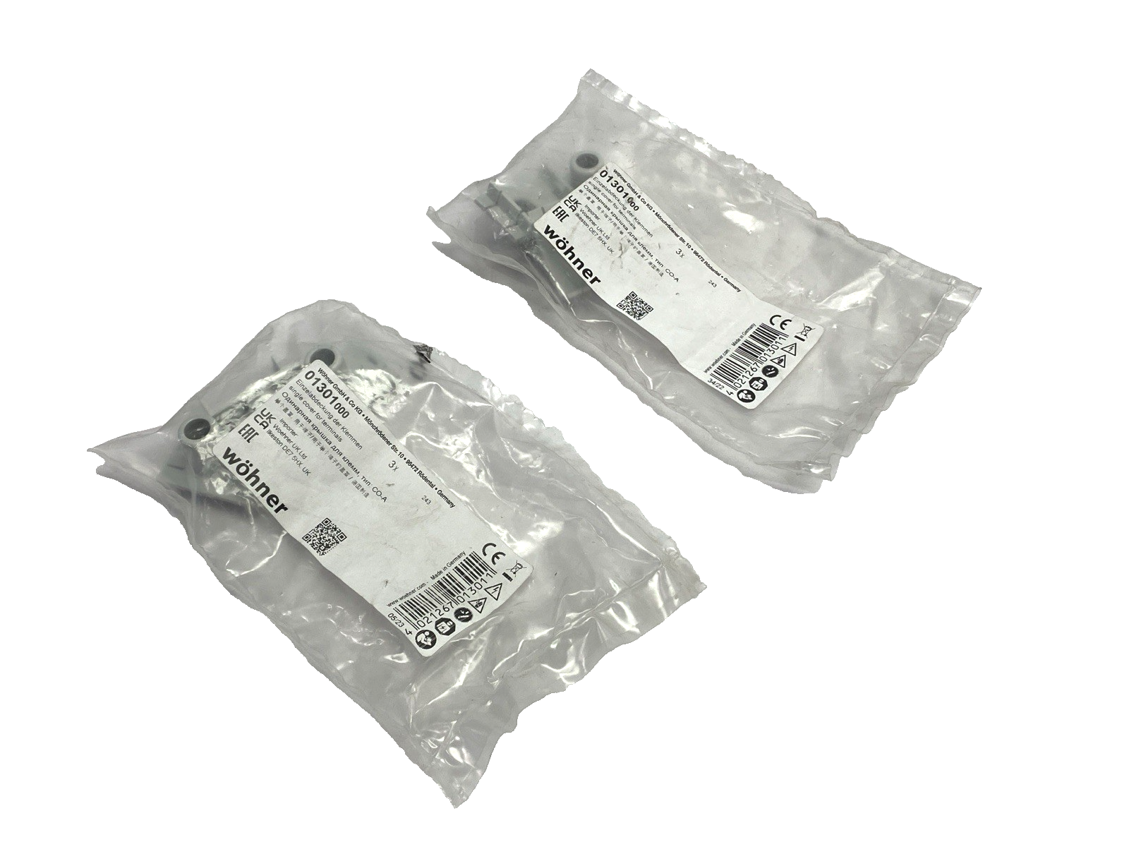 01301000 | Wohner Single Cover for Terminal Plate 3x LOT OF 2 - New - Maverick Industrial Sales