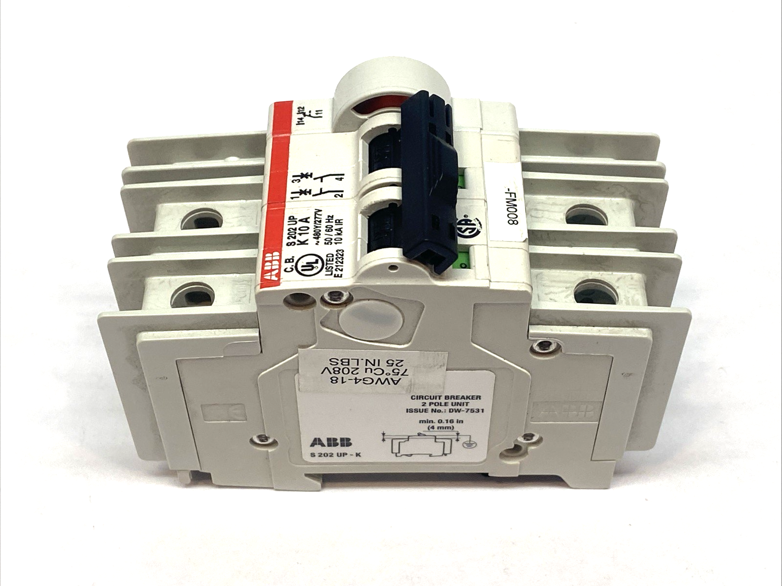 ABB S202UP-K10A Circuit Breaker 2-Pole 480Y/277VAC 50/60HZ 10kA - Maverick Industrial Sales