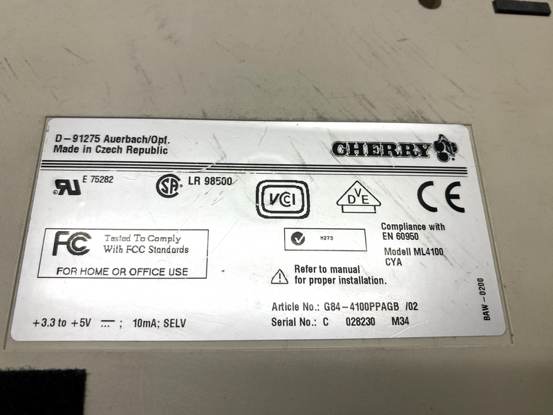 Cherry G84-4100PPAGB /02 Keyboard with PS/2 Connector - Maverick Industrial Sales