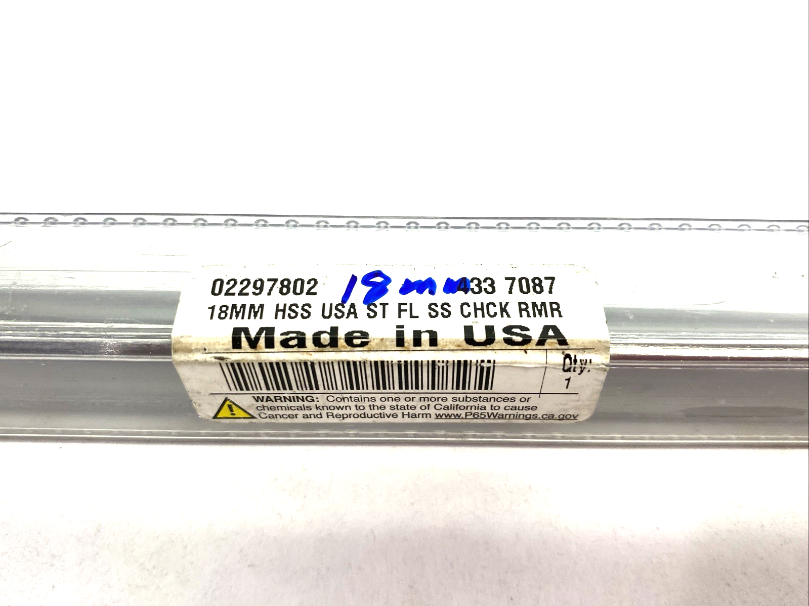 02297802 | Chucking Reamer: 18.00 mm, 9" OAL, 2-1/4" Flute Length, Straight - Used - Maverick Industrial Sales