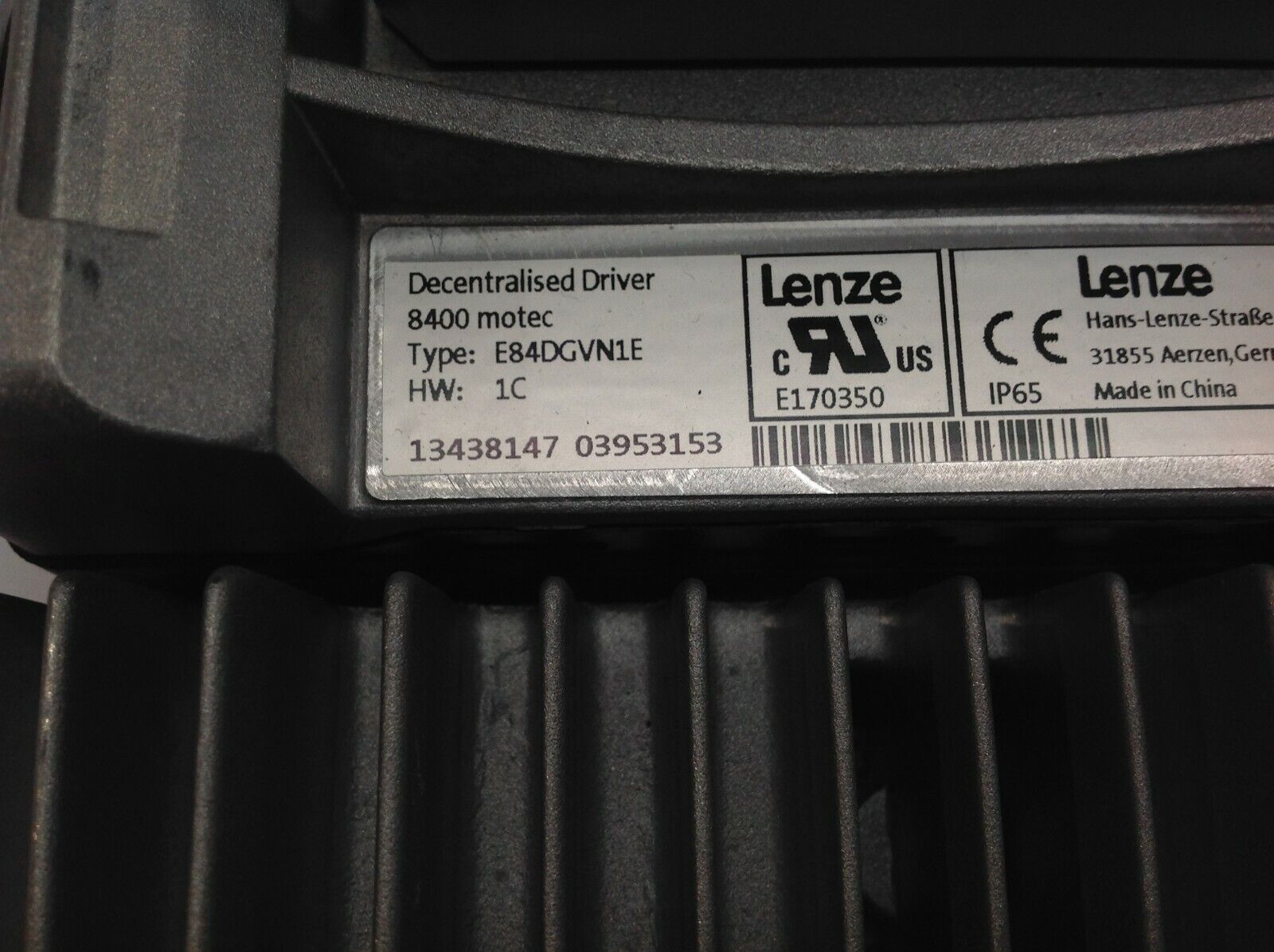 Lenze E84DGDVB55142PS Decentralised Drive & E84DGVN1E, 8400 motec - Maverick Industrial Sales