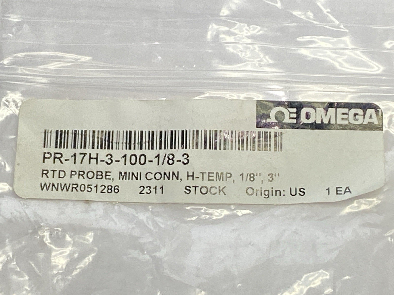 PR-17H-3-100-1/8-3 | Omega RTD Probe With Miniature Connector H-Temp 3" Length - New – Open box - Maverick Industrial Sales