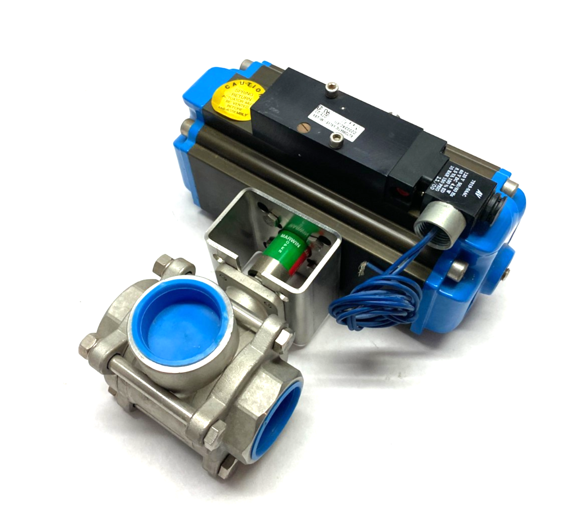 Marwin UT Series Pneumatic Ball Valve Actuator Assembly 1-1/2" 3-Way - Maverick Industrial Sales
