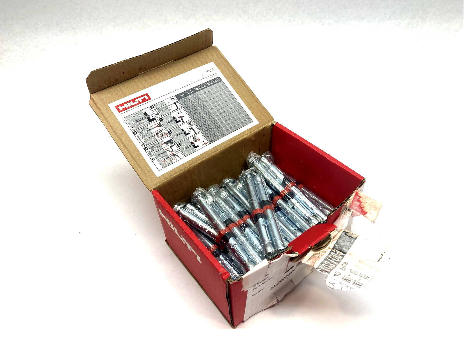 2237400 | Hilti HSL4 M8 d12x117 40/20 Heavy Duty Wedge Anchor LOT OF 40 - New – Open box - Maverick Industrial Sales