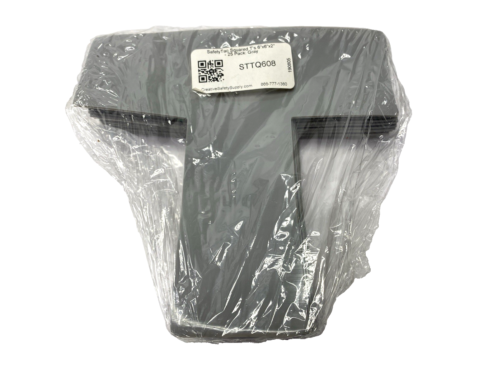 STTQ608 | SafetyTac Squared T Gray Floor Marking Sticker 6" x 6" x 2" PKG OF 25 - New - Maverick Industrial Sales