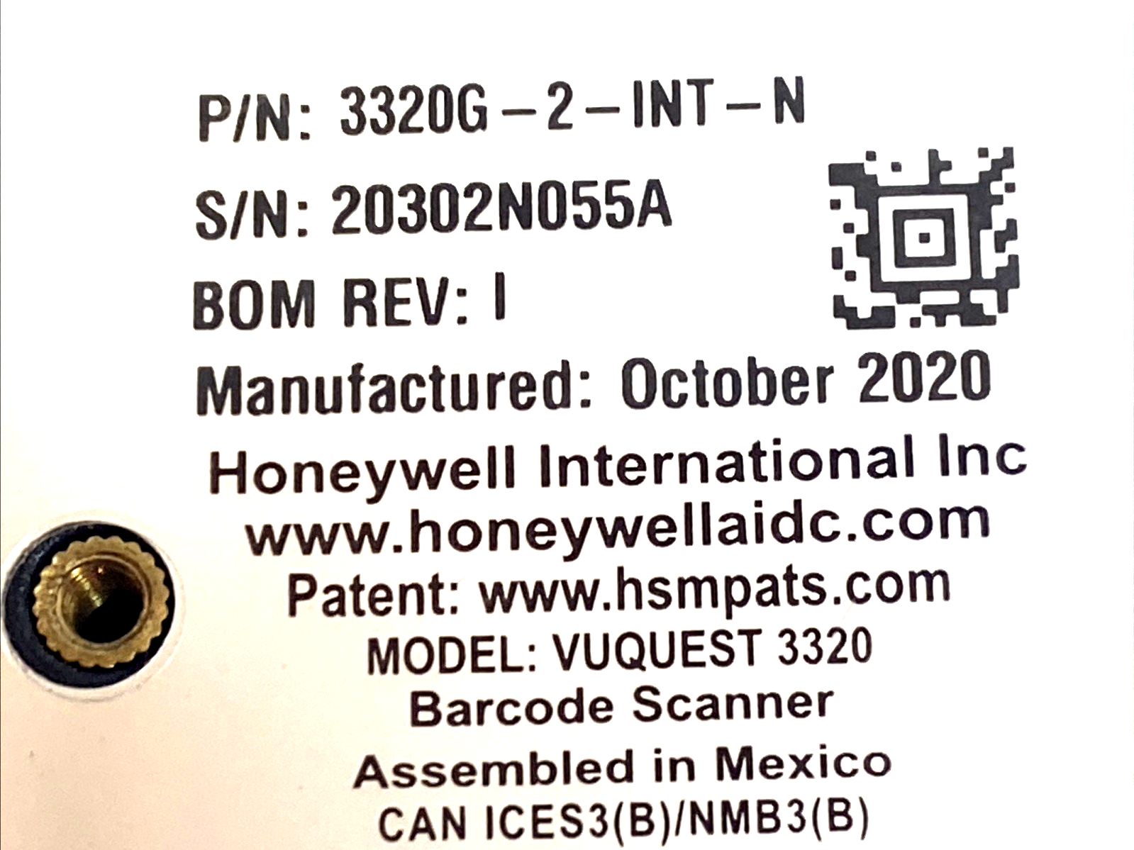 3320G-2-INT-N | Honeywell Vuquest 2D Area-Imaging Barcode Scanner, Black - Used - Maverick Industrial Sales