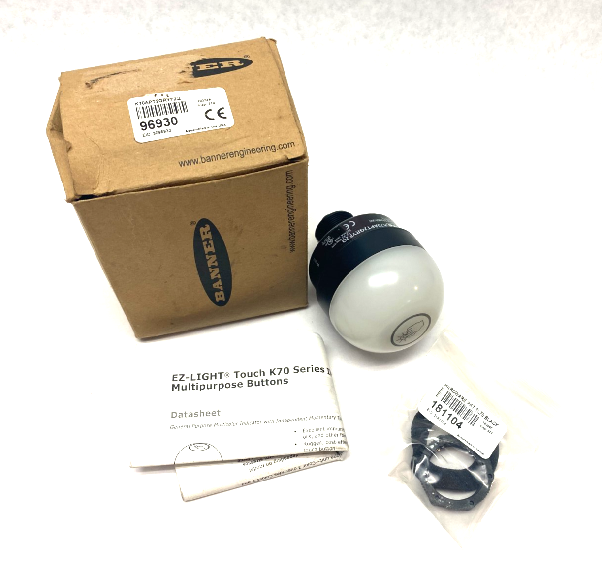 Banner K70APT2GRYF2Q Core Ser. EZ-LIGHT Multipurpose 3-Input Touch Sensor 96930 - Maverick Industrial Sales