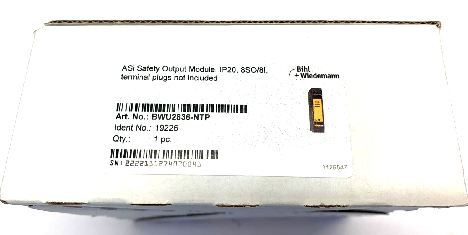 Bihl+Wiedemann BWU2836-NTP ASi Safety Output Module IP20 8SO/8I 19226 - Maverick Industrial Sales