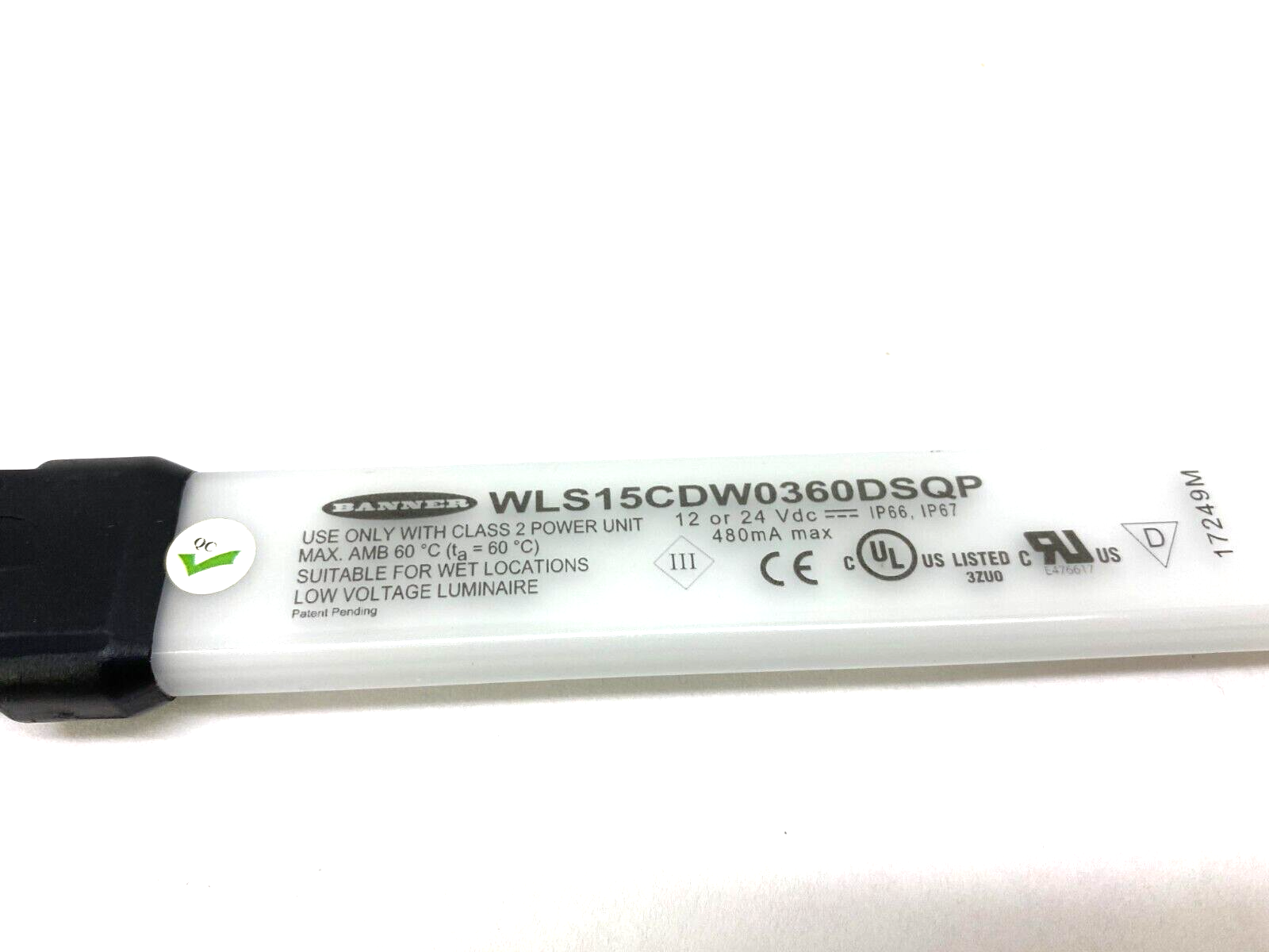 Banner WLS15CDW0360DSQP Low Power LED Work Light Strip 360mm Length 802008 - Maverick Industrial Sales
