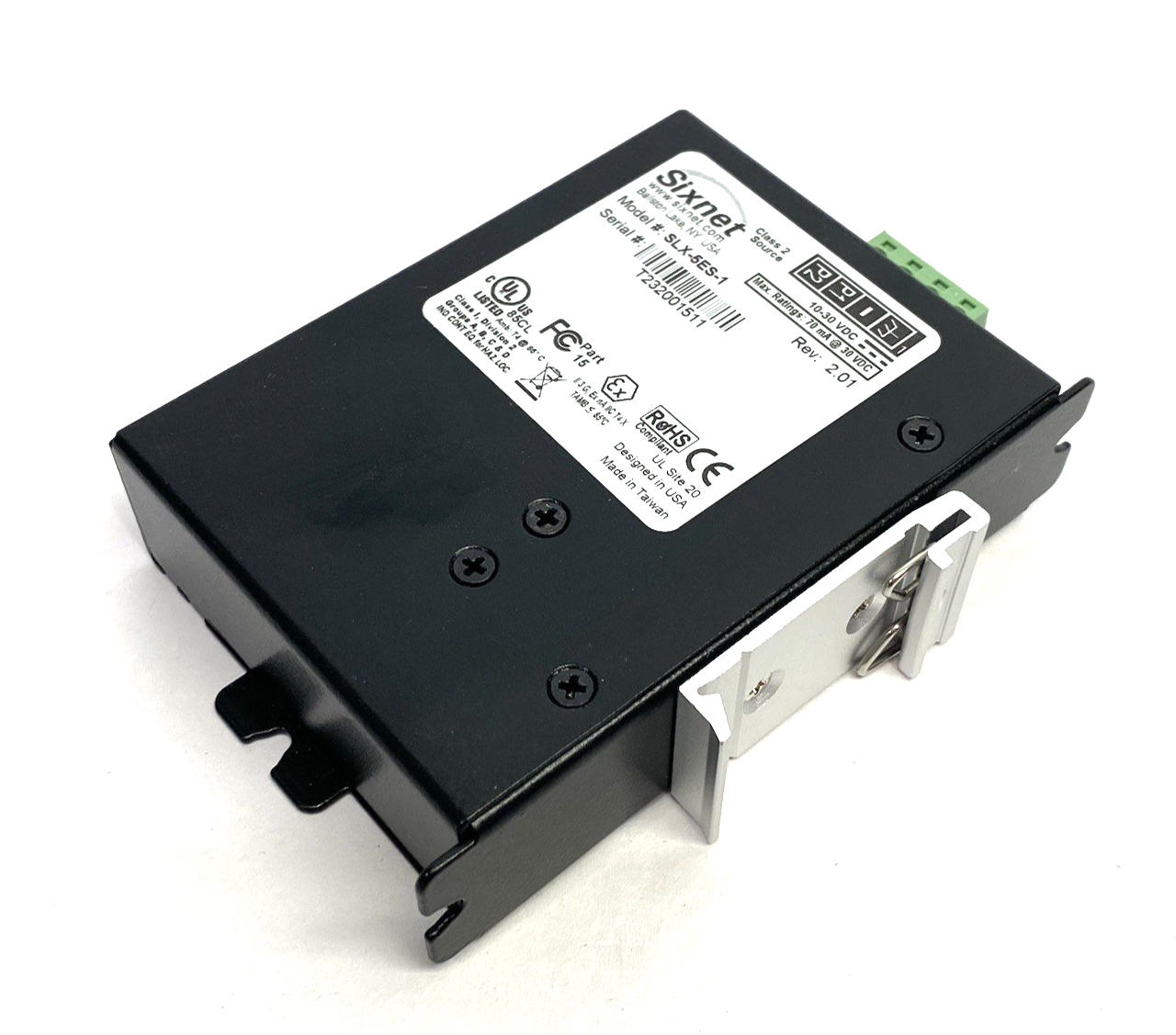SLX-5ES-1 | HMS Networks Sixnet® Unmanaged 5-port Industrial Ethernet Switch - Used - Maverick Industrial Sales