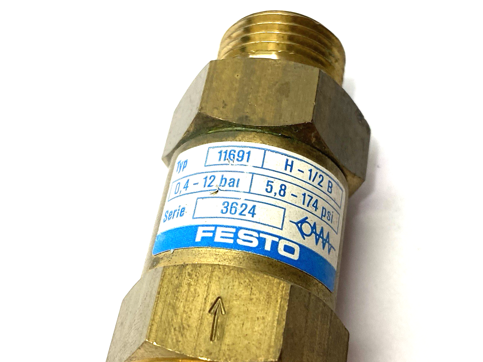 11691 | Festo Non-return Valve, Brass Body, H-1/2-B - New Other - Maverick Industrial Sales