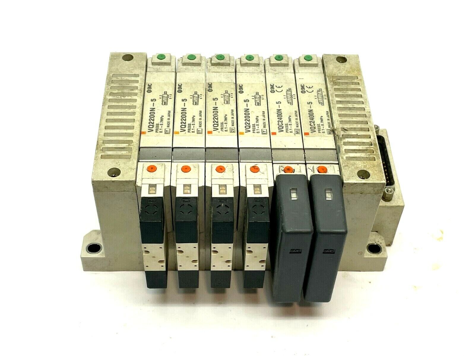 SMC VV5Q21-06N7FU0-S Manifold Base w/ Solenoids - Maverick Industrial Sales