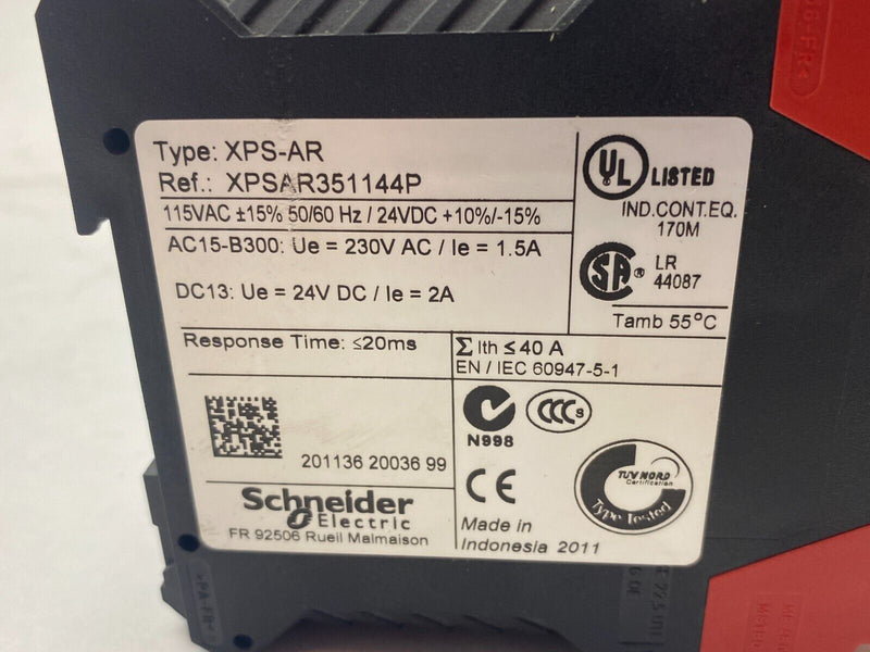 Schneider Electric Telemecanique XPSAR351144P Emergency Stop Safety Module - Maverick Industrial Sales