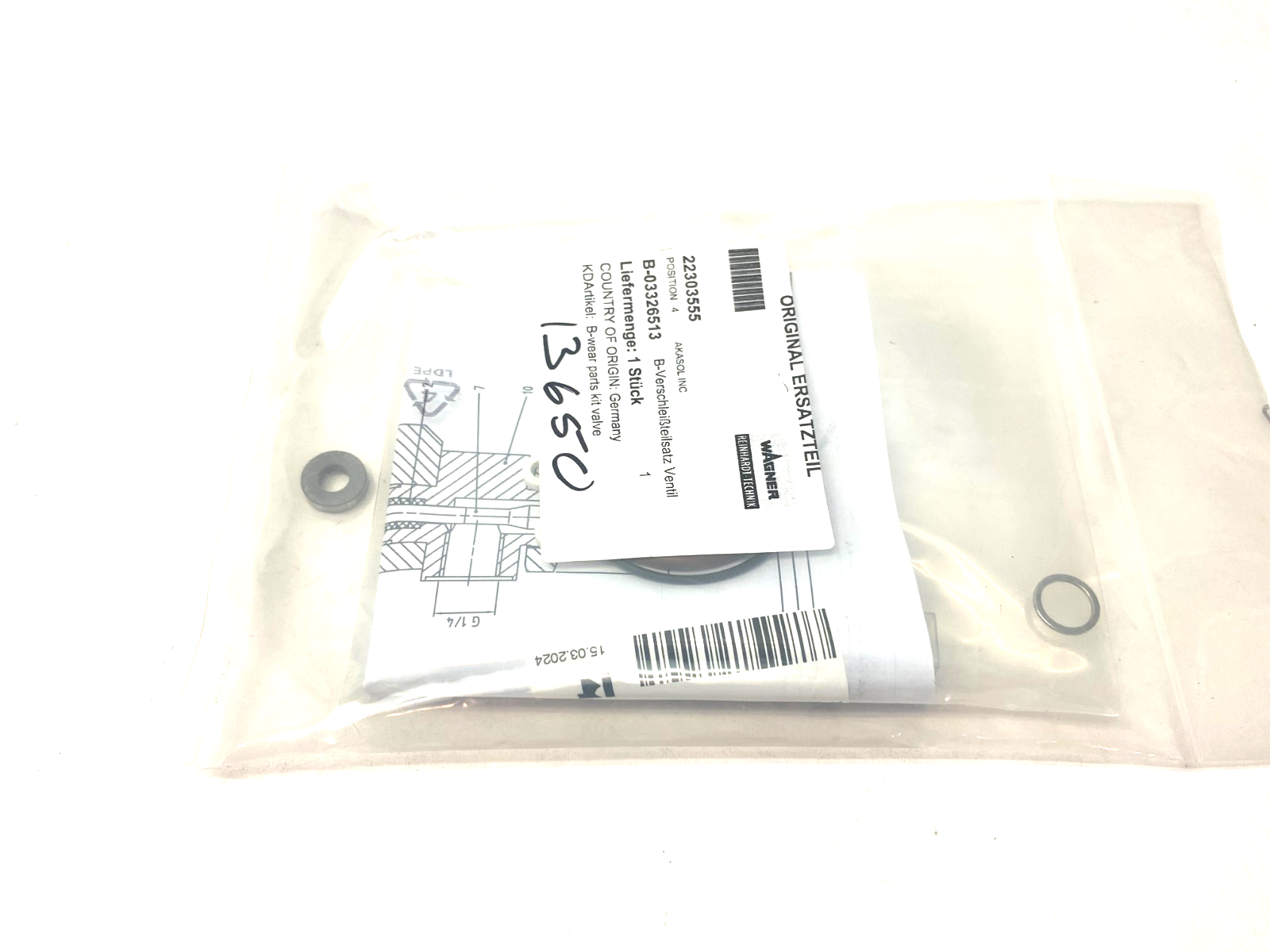 Wagner Reinhardt-Technik B-03326513 Valve Seal/Wear Parts Kit - Maverick Industrial Sales