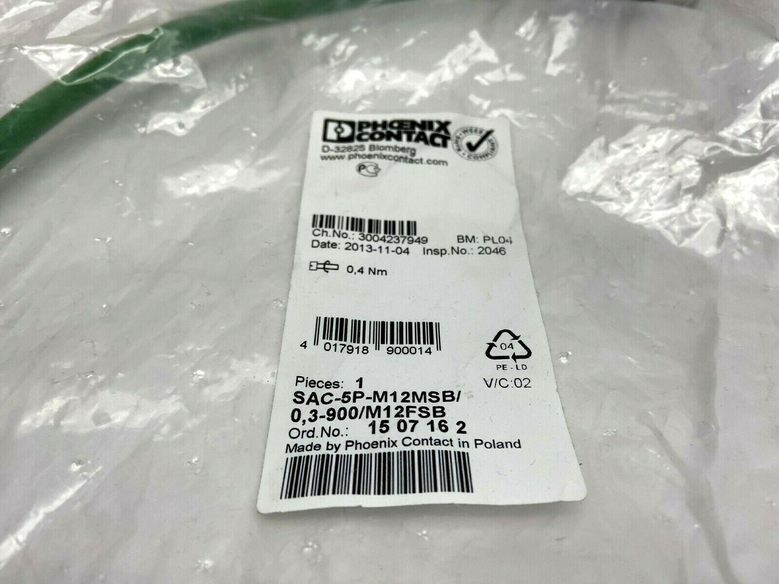 Phoenix Contact SAC-5P-M12MSB/0,3-900/M12FSB 1507162 Cordset - Maverick Industrial Sales