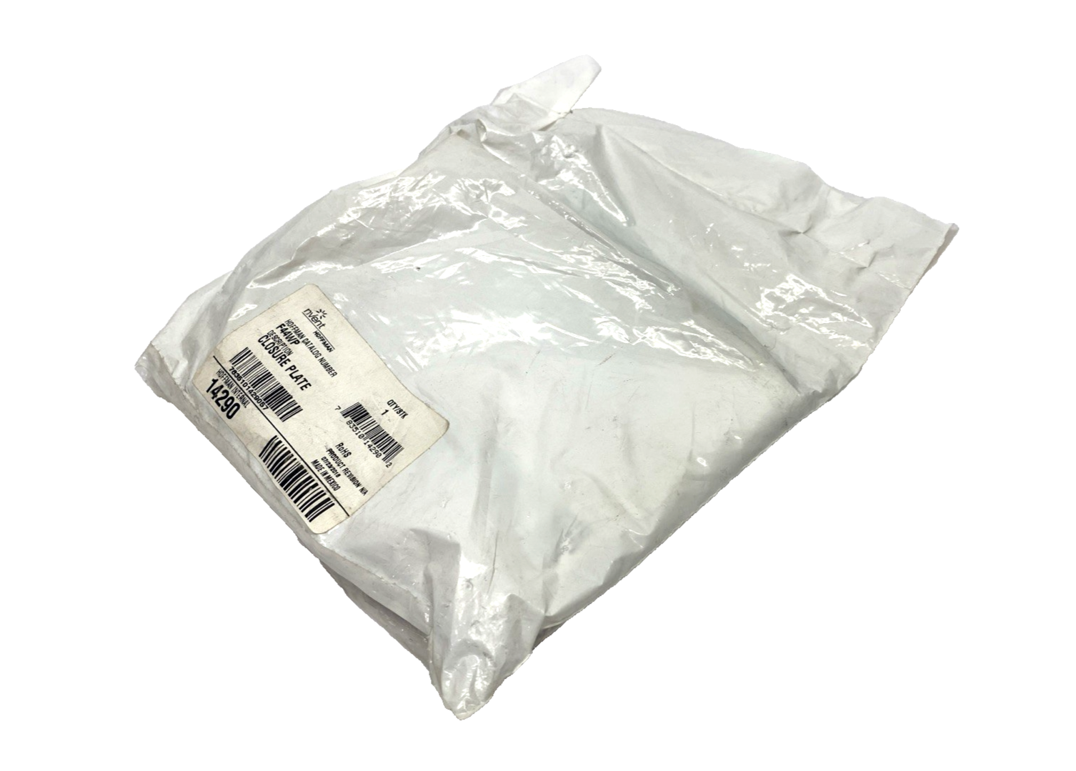 F44WP | Hoffman Feed-Through Wireway Closure Plate, 4" x 4" Gray, Mild Steel - New - Maverick Industrial Sales