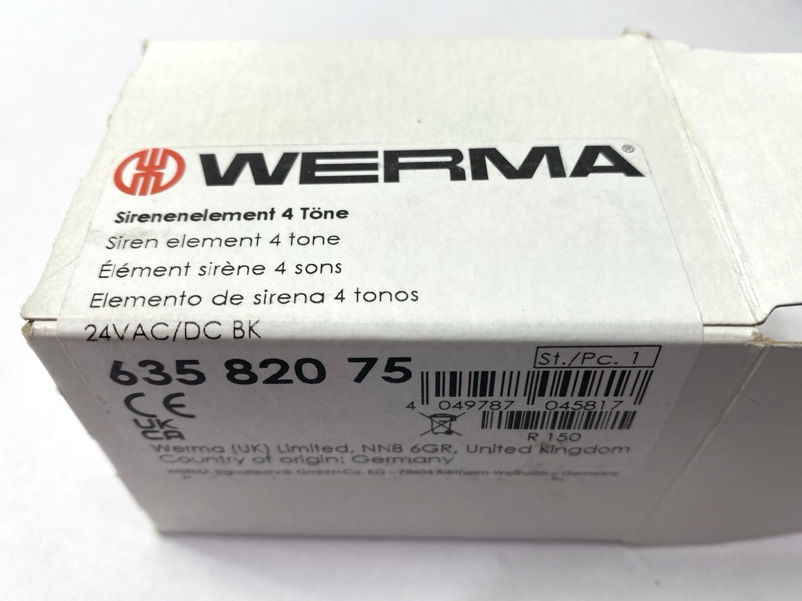 635 820 75 | Werma Siren Element 4 Tone 24VAC - New – Open box - Maverick Industrial Sales