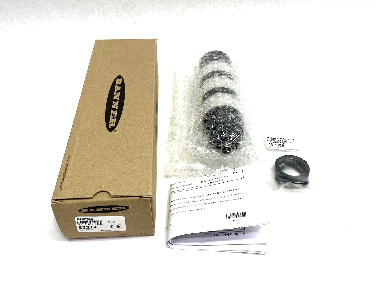 Banner TL50GYRAQ Core Series 50mm LED Tower Light w/ Audible Ind. 3-Color 83214 - Maverick Industrial Sales