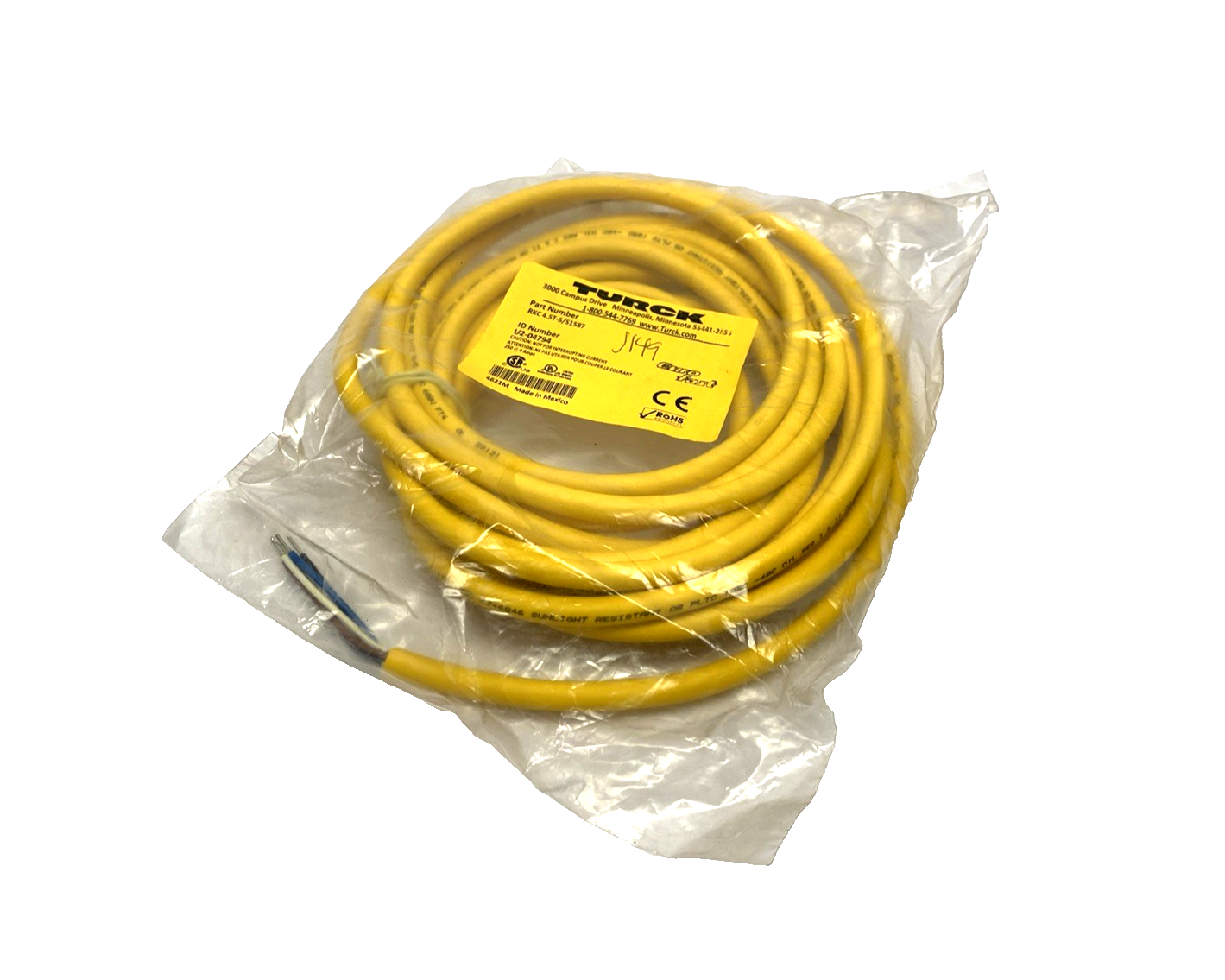 Turck RKC 4.5T-5/S1587 Actuator & Sensor Cable M12 Female 5-Pin 5m U2-04794 - Maverick Industrial Sales