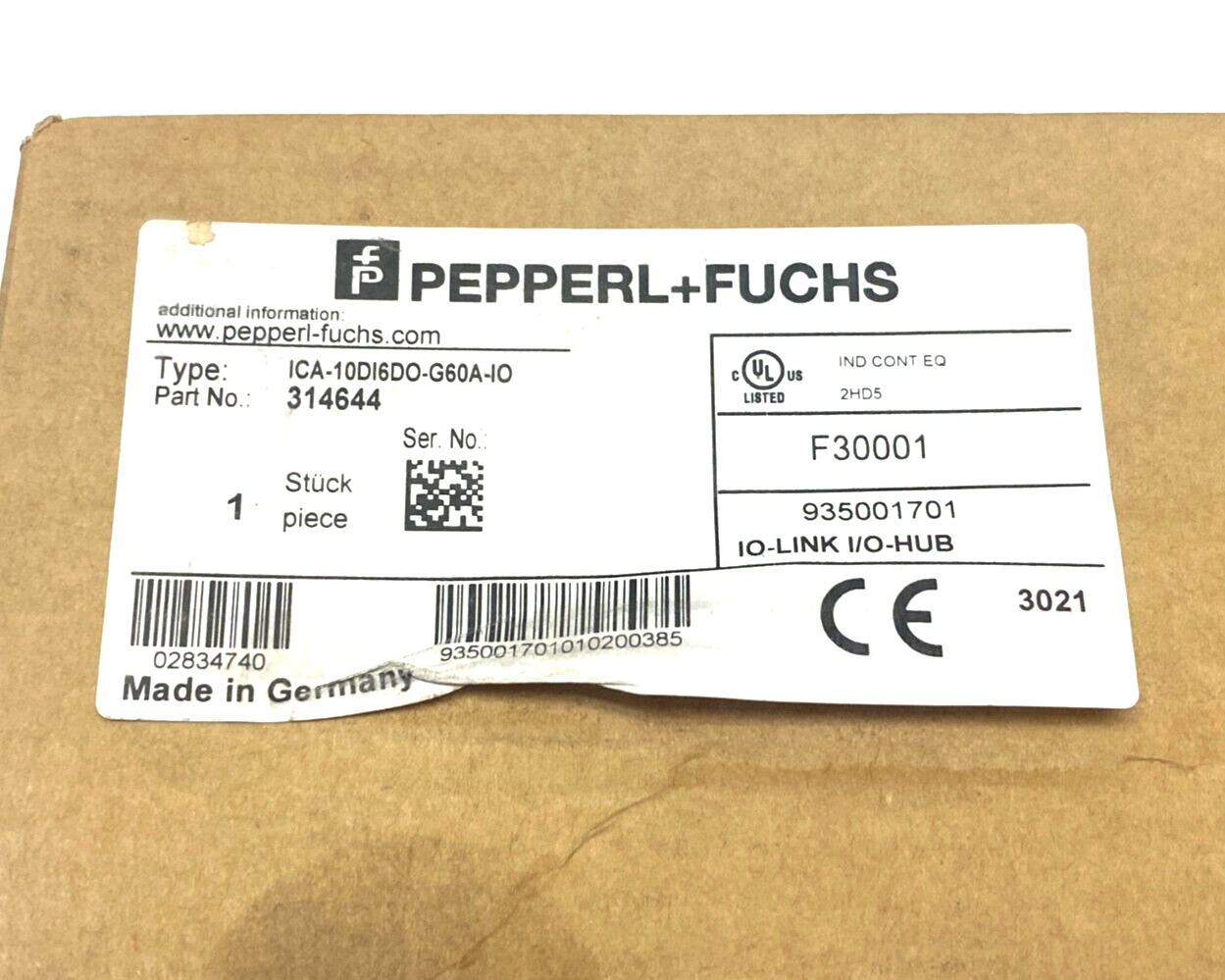 Pepperl+Fuchs ICA-10DI6DO-G60A-IO I/OLink Interface Hub 10-Input 6-Output 314644 - Maverick Industrial Sales