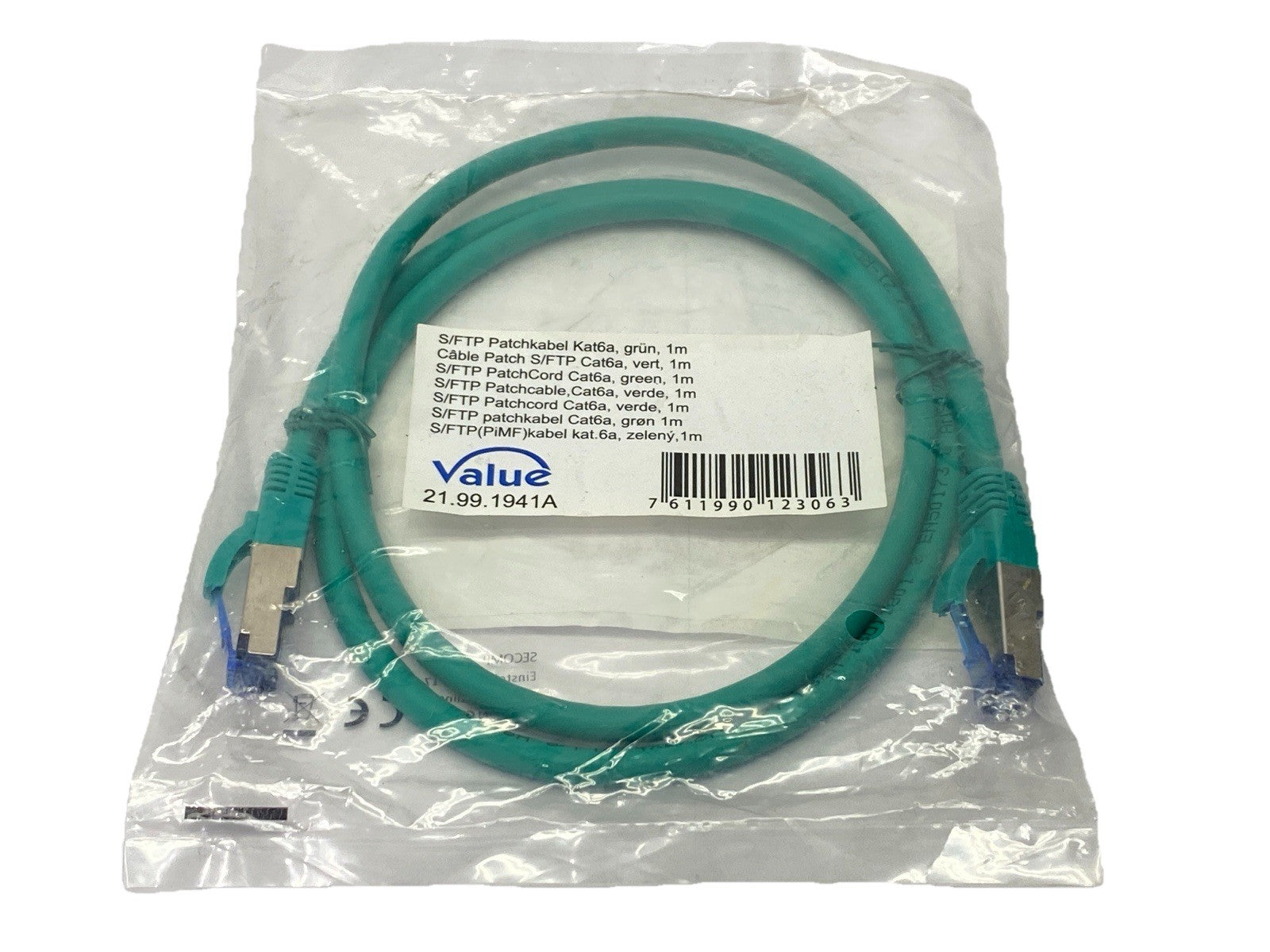 Value 21.99.1941A Patch Cable S/FTP Cat 6a 1m - Maverick Industrial Sales