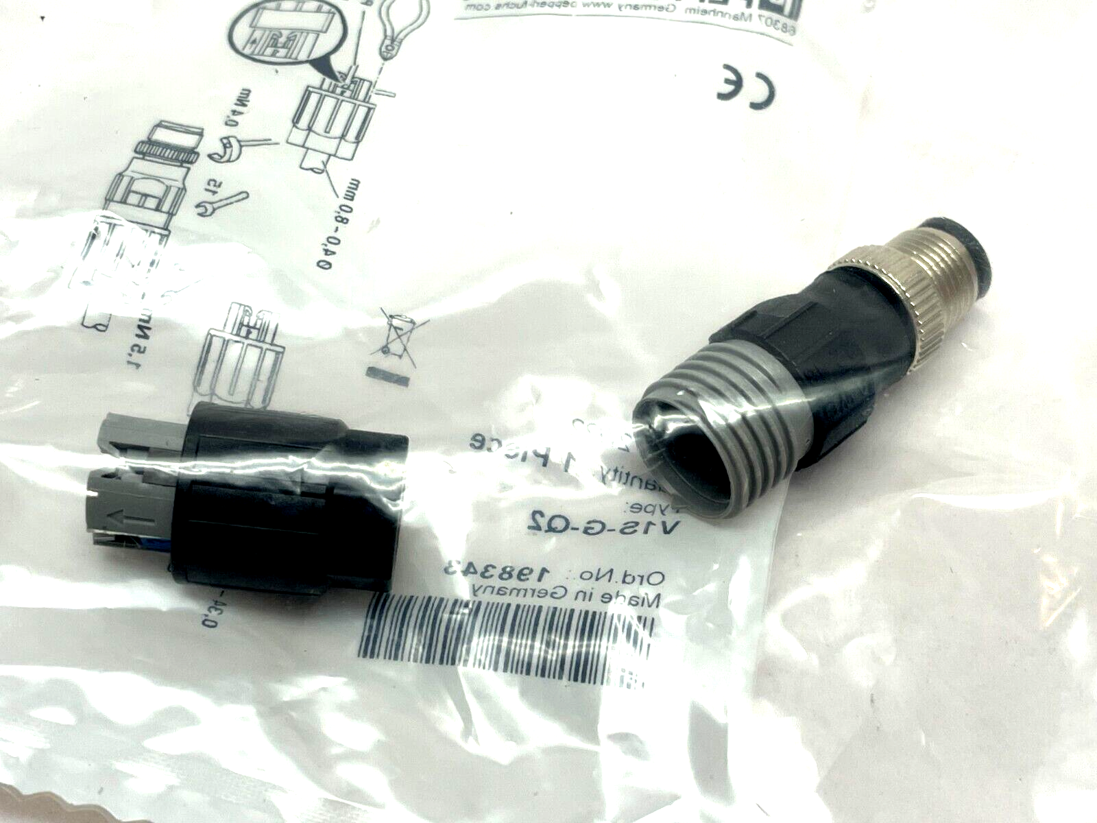 Pepperl+Fuchs V1S-G-Q2 Field-Attachable Male Connector 198343 - Maverick Industrial Sales