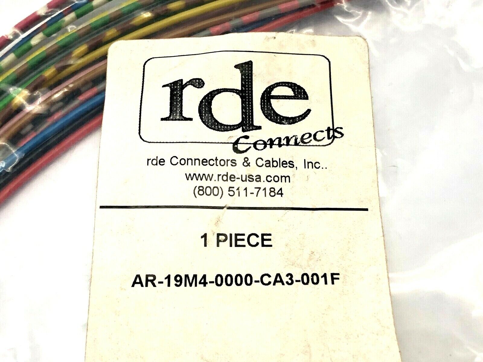 Rde Connects AR-19M4-0000-CA3-001F Flange Connector Front Mount Cable Assembly - Maverick Industrial Sales