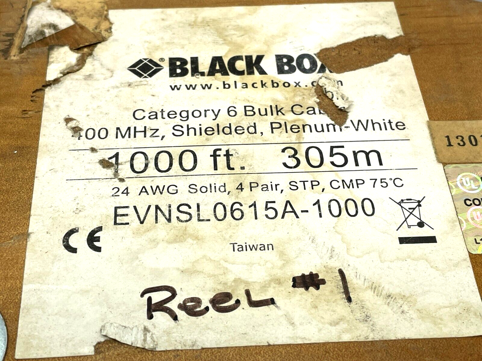 Black Box EVNSL0615A-1000 CAT6 400-MHz Solid Bulk Cable F/UTP CMP Plenum 316ft L - Maverick Industrial Sales
