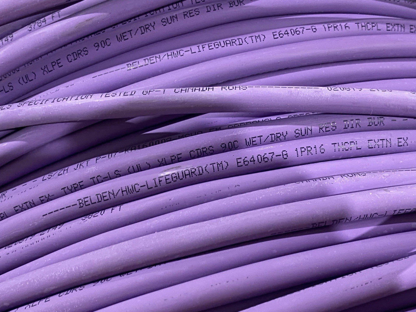 Belden UE1601BW Type EX Thermocouple Cable, 1 Pr#16, XLPE Ins Pur, Purple, 900' - Maverick Industrial Sales