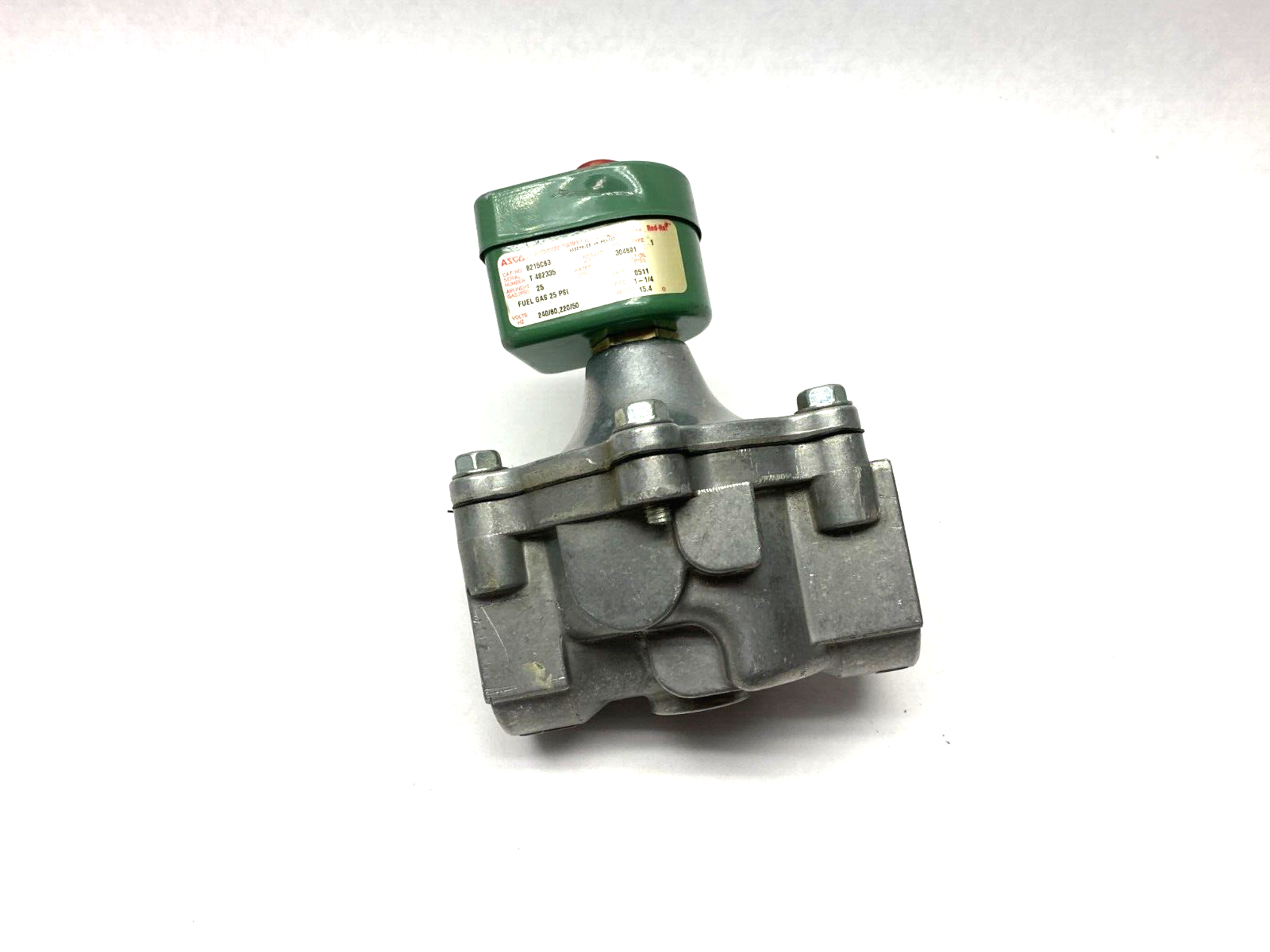 ASCO 8215C63 Red Hat Solenoid Valve 2-Way Normally Open 1-1/4" NPT 15.4W - Maverick Industrial Sales