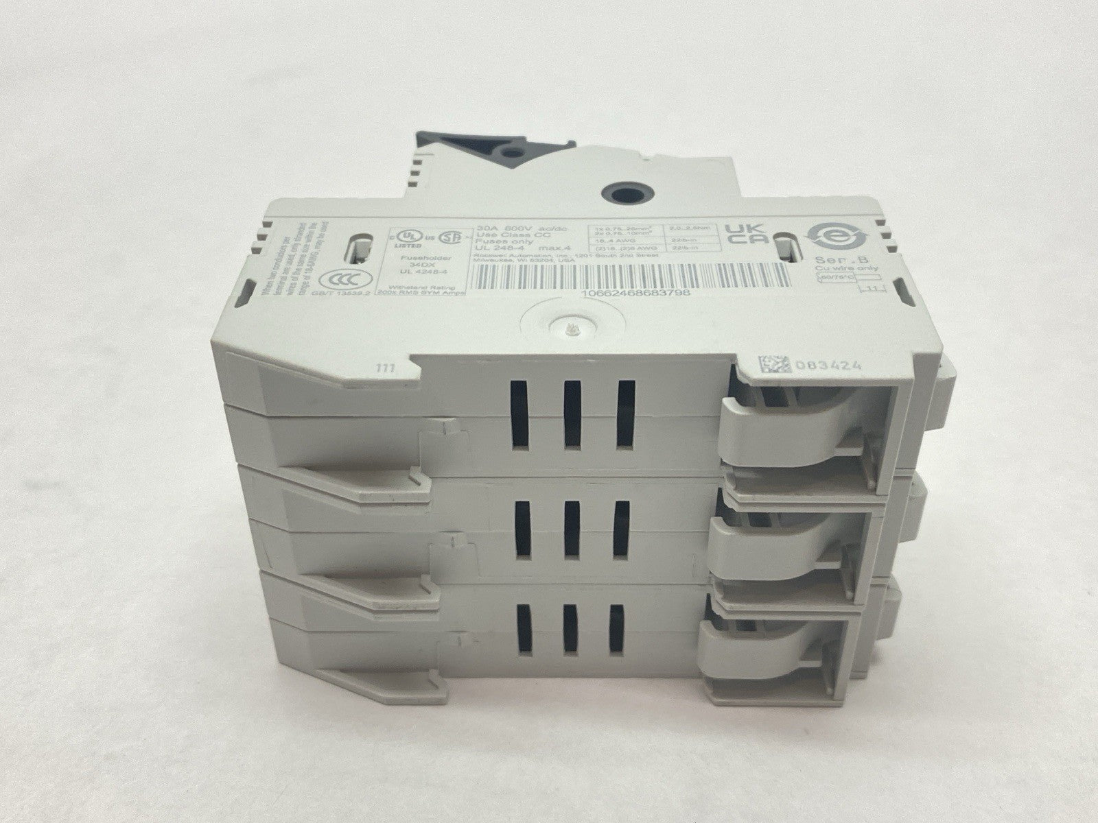 1492-FB3C30-L | Allen Bradley Ser B Fuse Holder 3-Pole 600V 30A - New – Open box - Maverick Industrial Sales