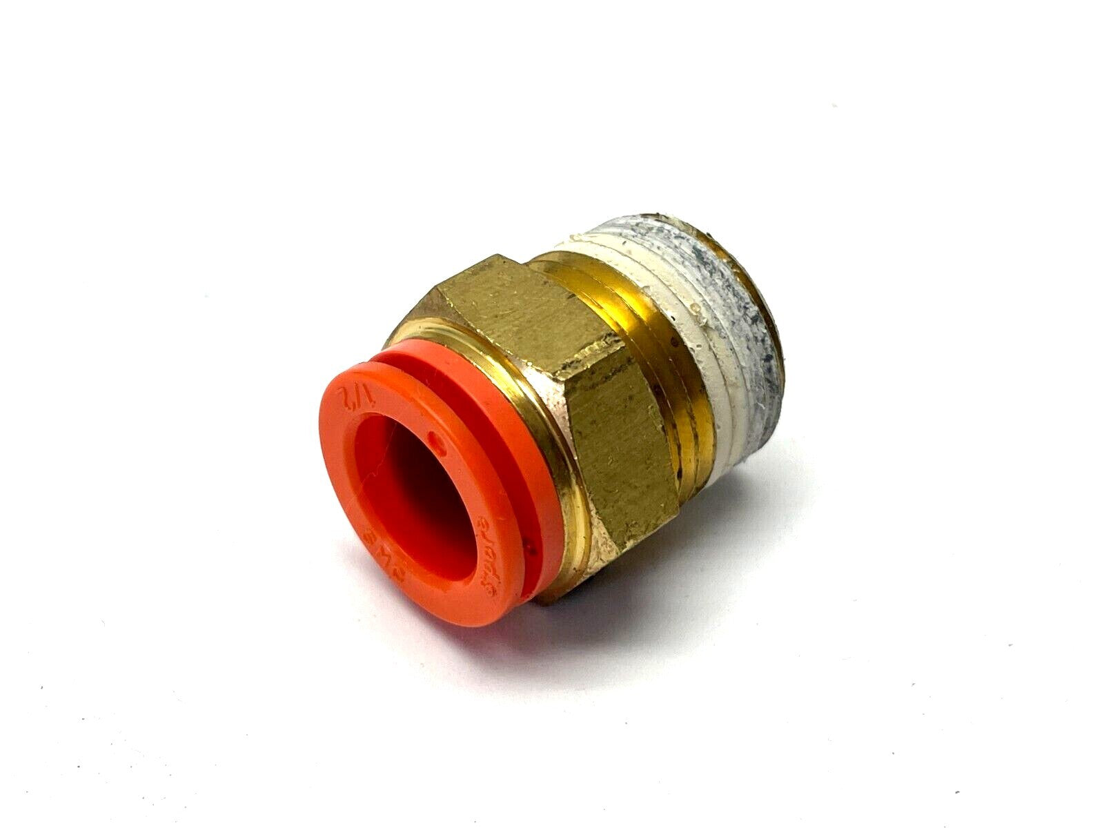 KQ2S13-37AS | SMC Hex Head Connector Fitting 1/2" One Touch 1/2" NPT LOT OF 6 - Used - Maverick Industrial Sales