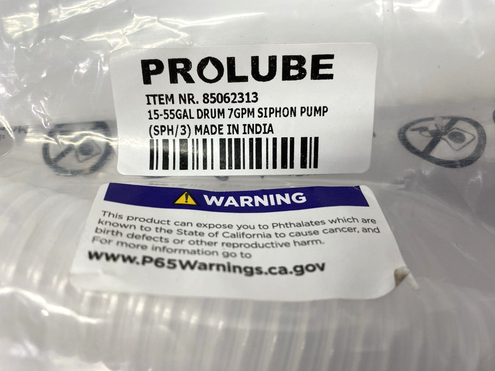 85062313 | Prolube Siphon Pump 15-55Gal Drum 7GPM - New - Maverick Industrial Sales