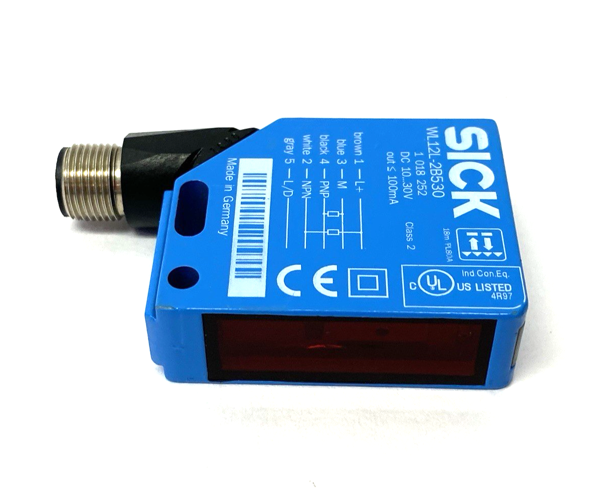 Sick WL12L-2B530 Retro-Reflective Photoelectric Sensor 0...18m Range, 1018252 - Maverick Industrial Sales