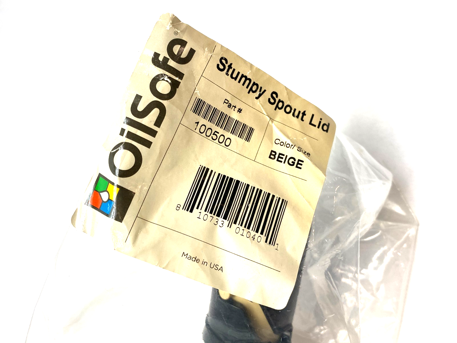 100500 | Oilsafe Wide Stumpy Spout Lid, Beige - New - Maverick Industrial Sales