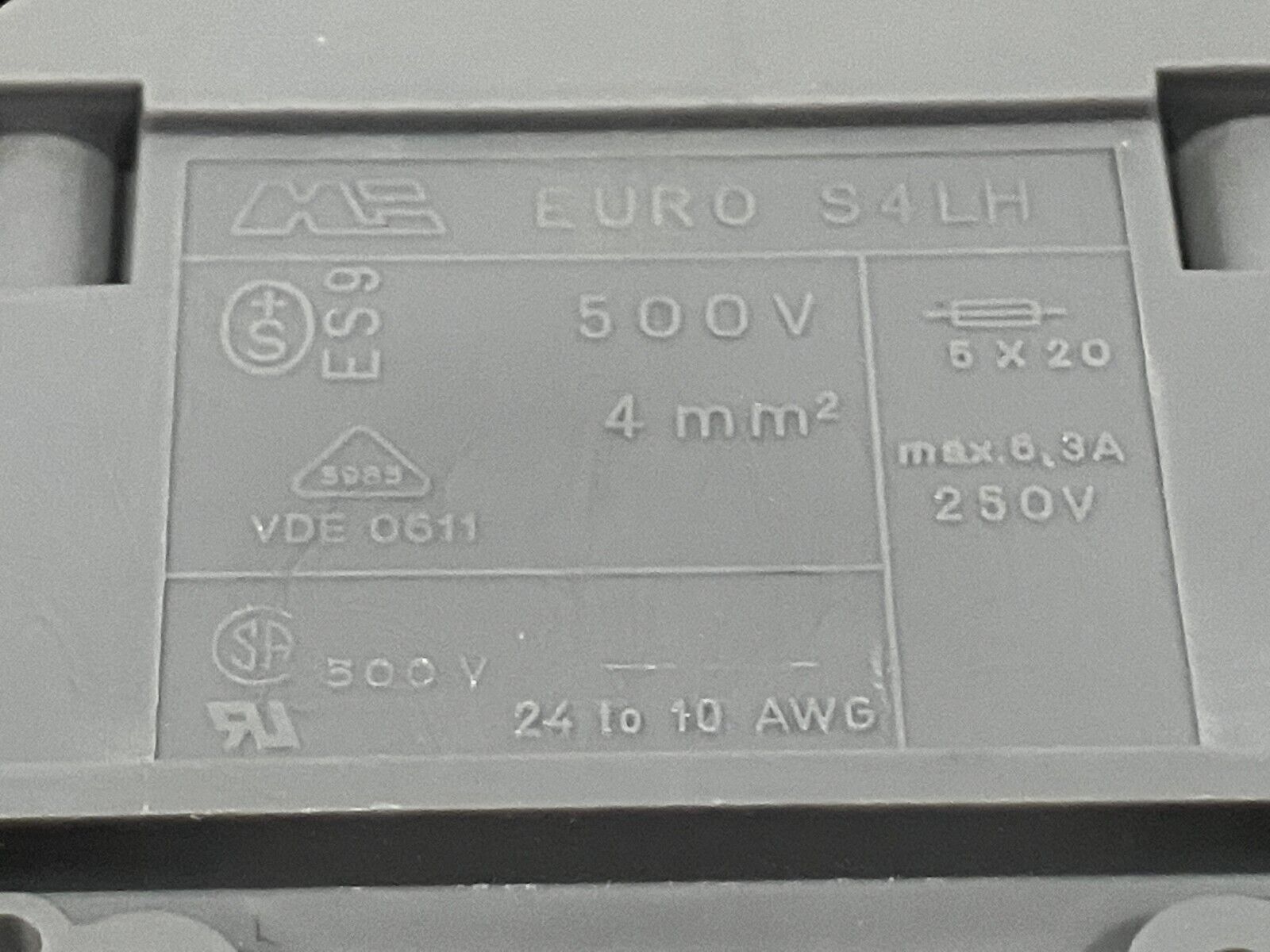 Morsettitalia 43445H Euro S4LH 500V 10mm Gray Fused Terminal Block LOT OF 8 - Maverick Industrial Sales