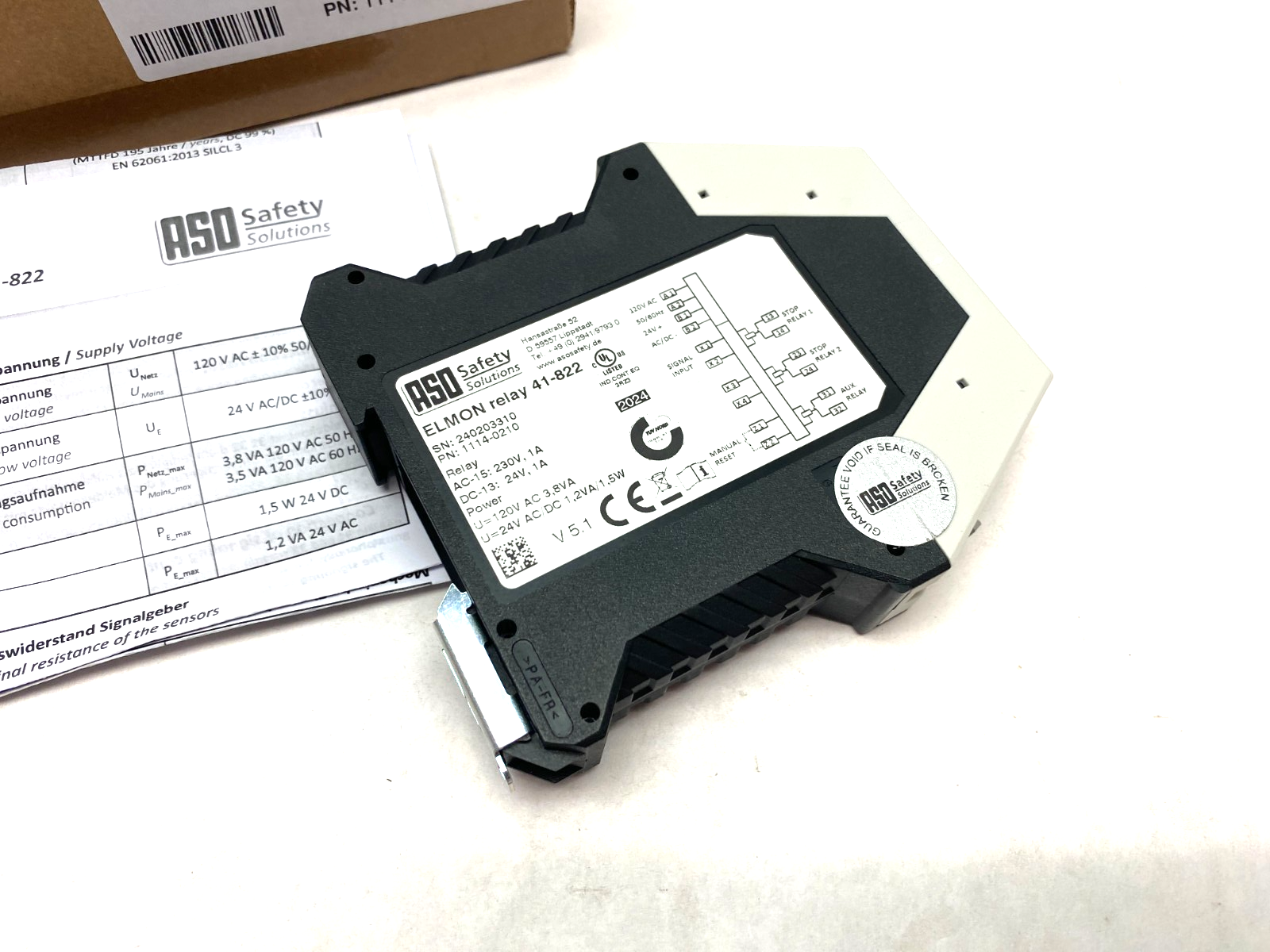 ASO Safety Solutions 1114-0210 Safety Mat and Edge Relay ELMON relay 41-822 - Maverick Industrial Sales
