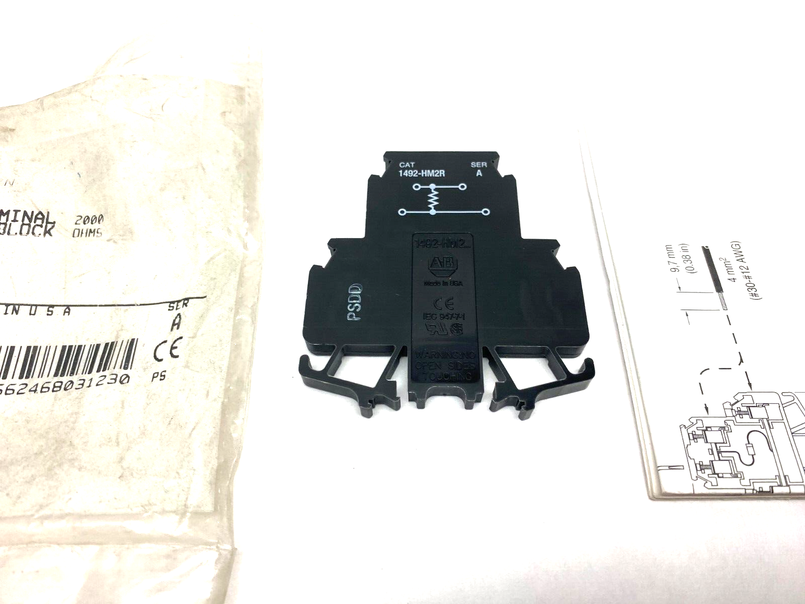 Allen Bradley 1492-HM2RA202 Ser. A Double Circuit Resistor Terminal Block BLACK - Maverick Industrial Sales