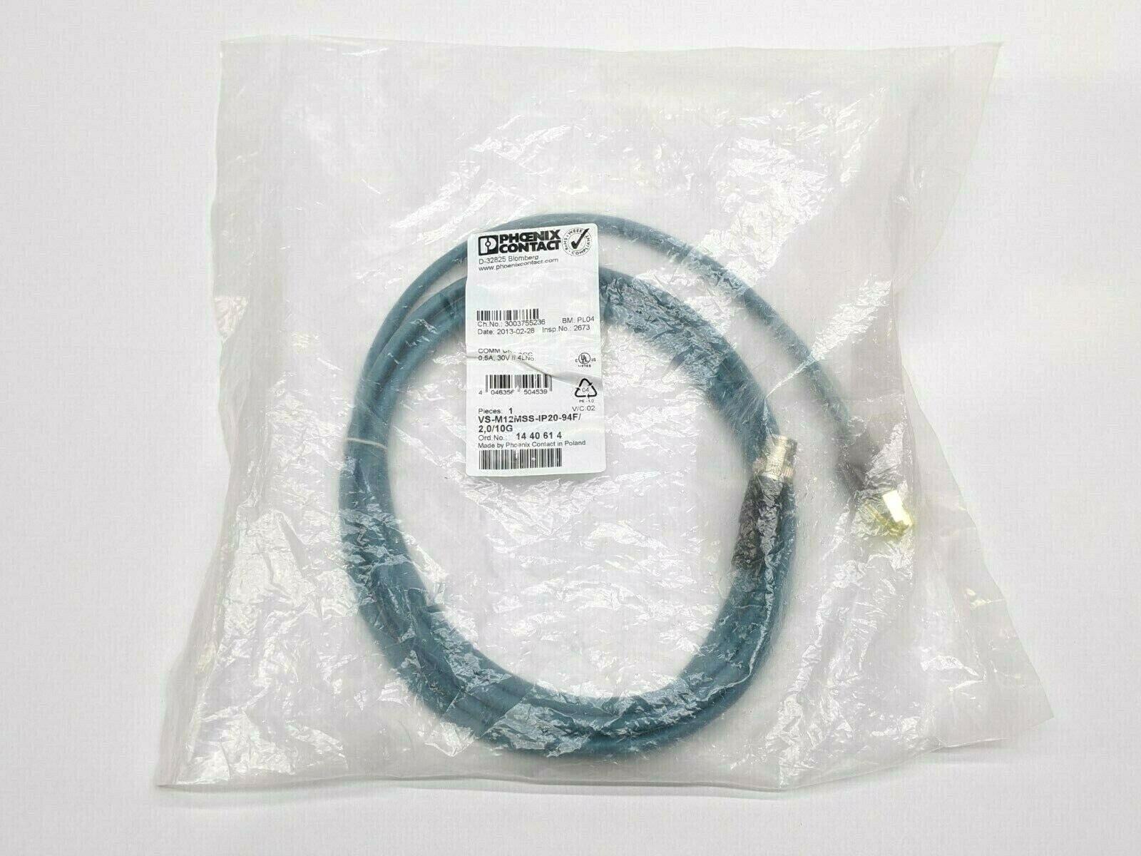 Phoenix Contact VS-M12MSS-IP20-94F/ 2,0/10G Assembled Ethernet Cable 1440614 - Maverick Industrial Sales