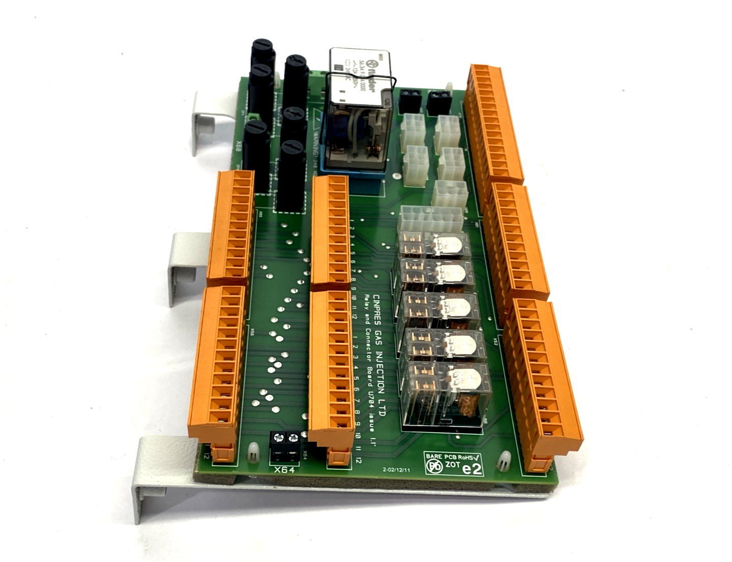 U704 | Cinpres Gas Injection Relay & Connector Board PCB, Issue 1.1, Omron Relays - Used - Maverick Industrial Sales