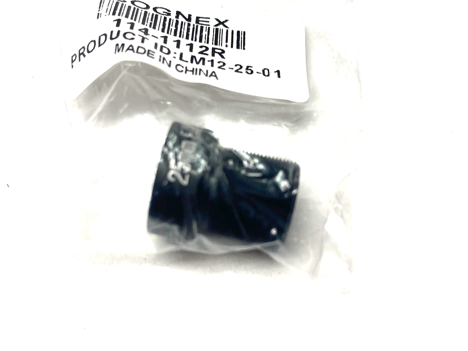 114-1112R | Cognex Lens, S-Mount, M12 25mm f/2, Fixed Aperture, LM12-25-01 - New - Maverick Industrial Sales