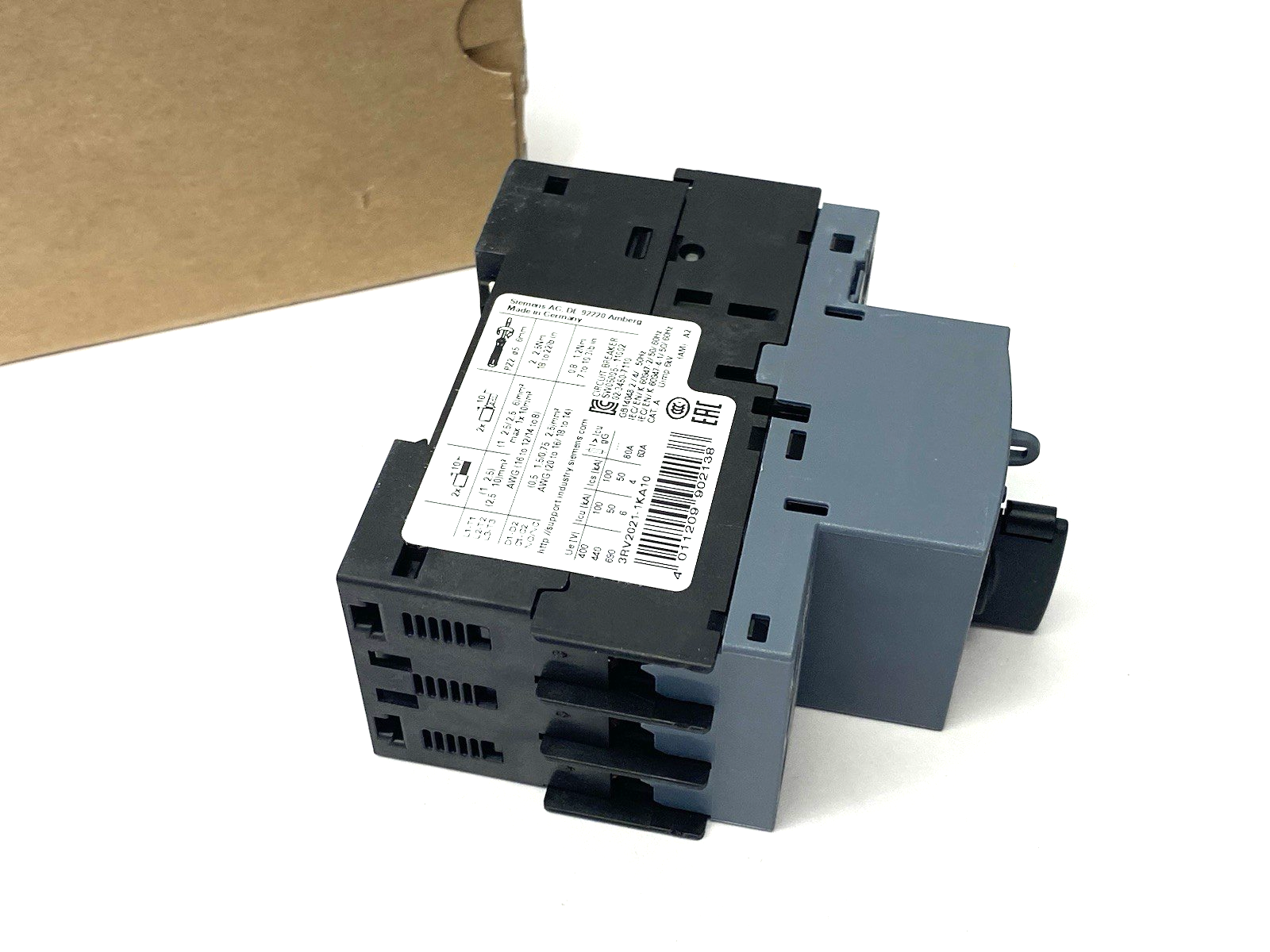 Siemens 3RV2021-1KA10 Circuit breaker Size S0 for Motor Protection 12.5A - Maverick Industrial Sales