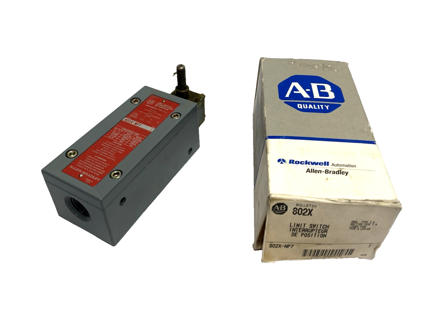 802X-NP7 | Allen Bradley Ser. 1 Limit Switch Lever Type, NEMA Type 4 & 13 Oiltight - New – Open box - Maverick Industrial Sales